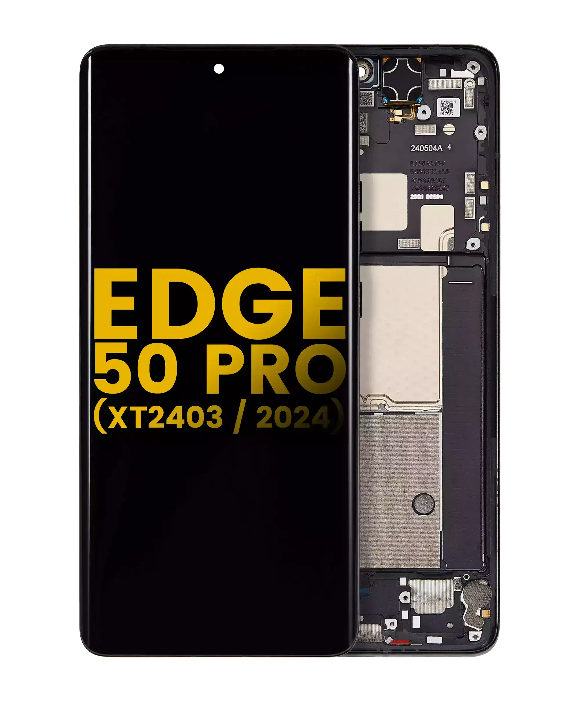 Oled Assembly With Frame Compatible For Motorola Moto Edge 50 Pro (Xt2403 / 2024) (Refurbished) (Black Beauty)