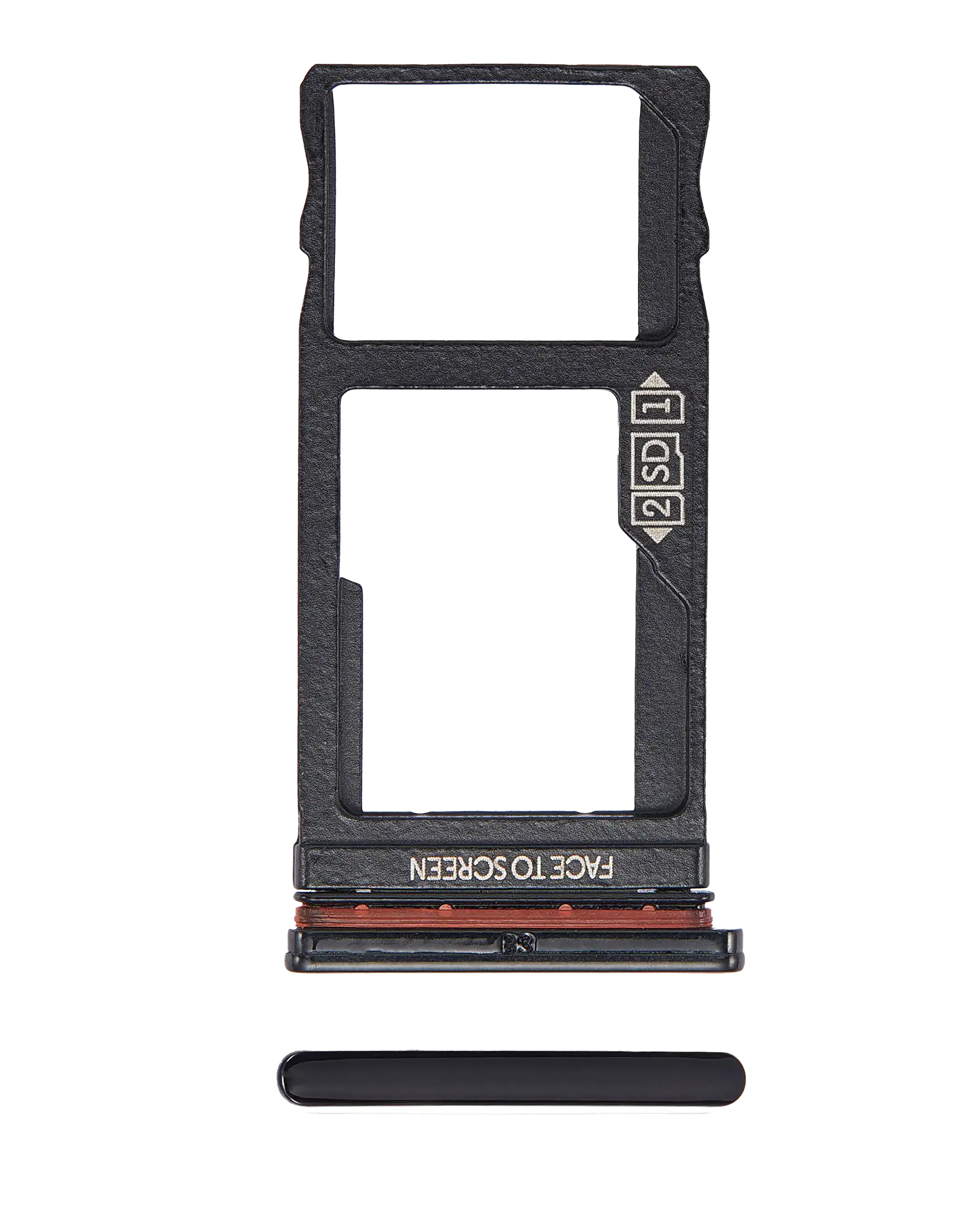 Dual Sim Card Tray Compatible For Motorola One Vision (Xt1970 / 2019) / P50 (Xt1970 / 2019) (Black)