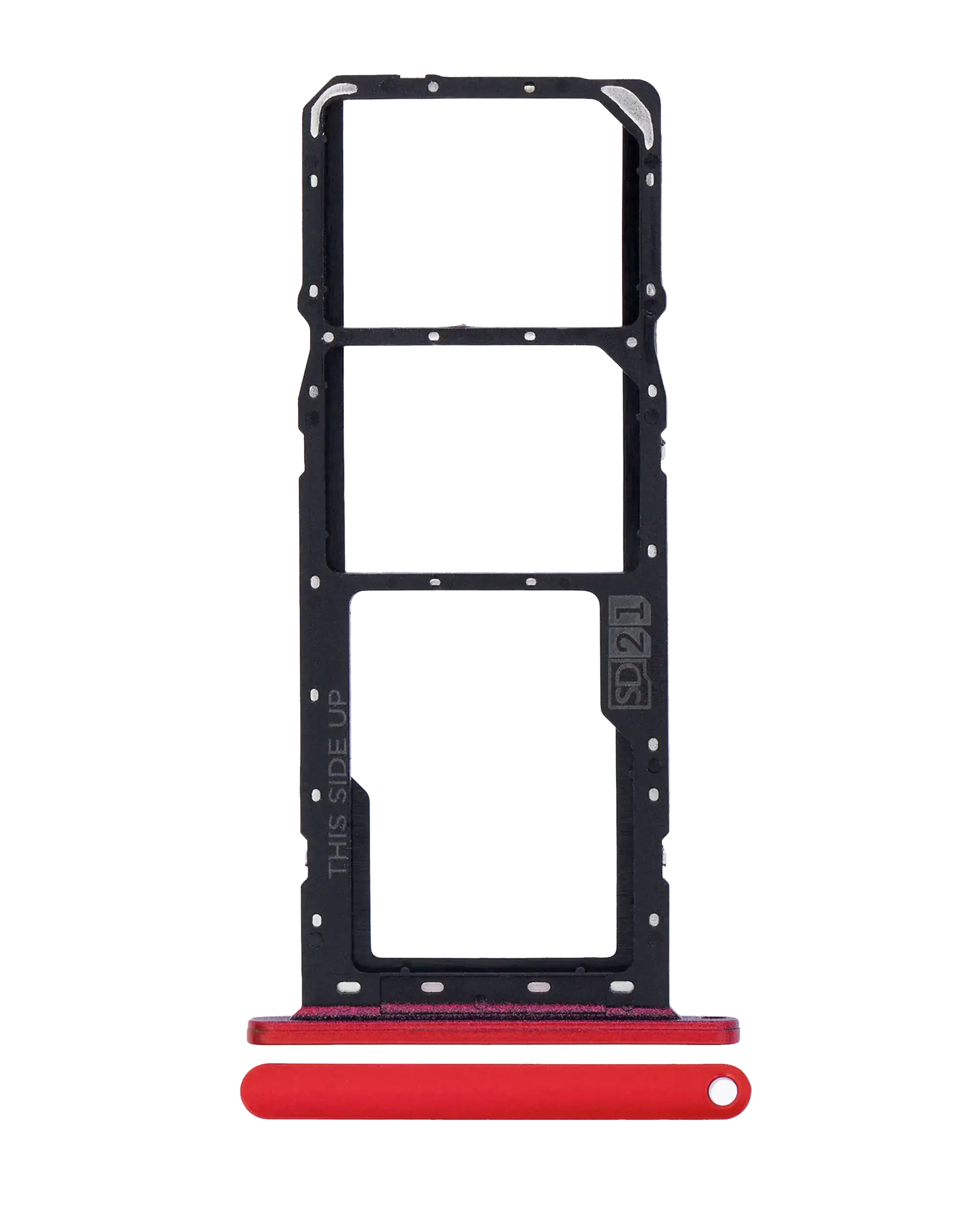 Dual Sim Card Tray Compatible For Motorola Moto G8 Power Lite (Xt2055 / 2020) (Red)