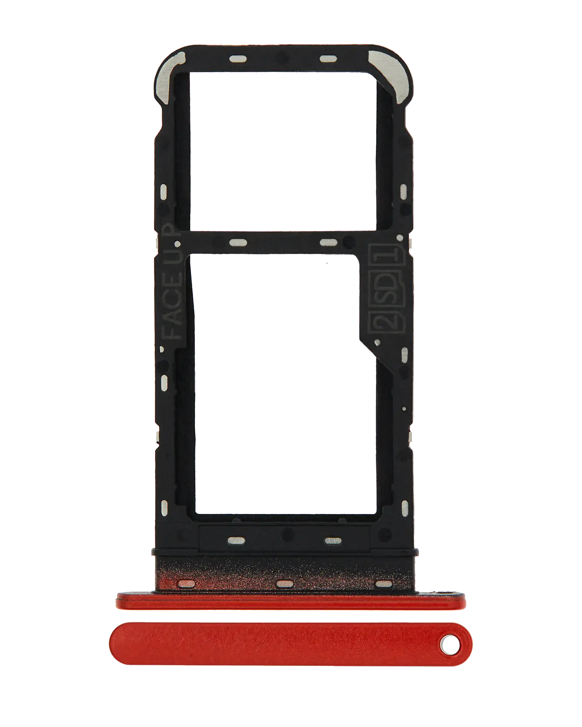 Dual Sim Card Tray Compatible For Motorola Moto E7 Power (Xt2097-6 / 2021) (Coral Red)
