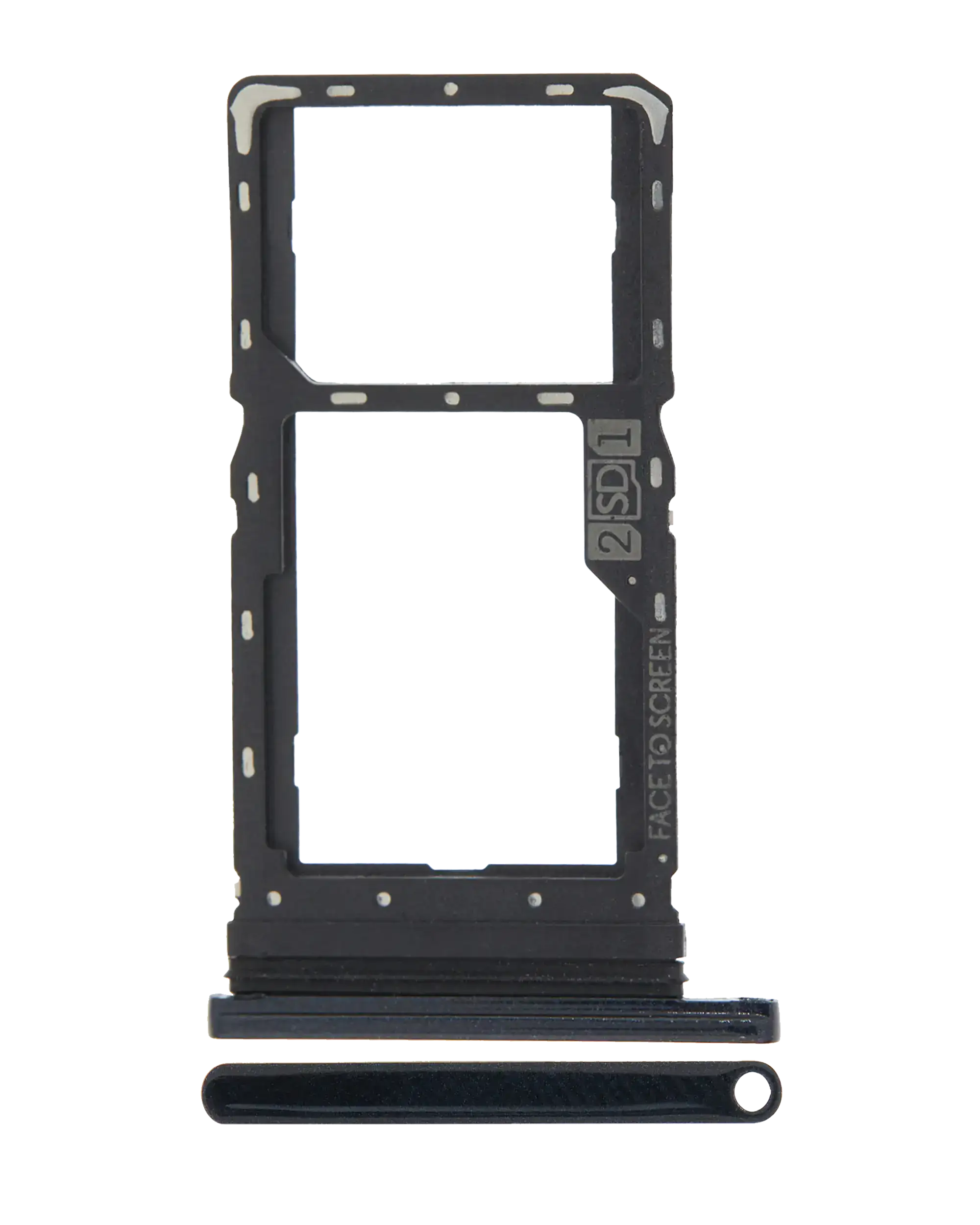 Dual Sim Card Tray Compatible For Motorola Moto G8 Play (Xt2015 / 2019) (Black Onyx)