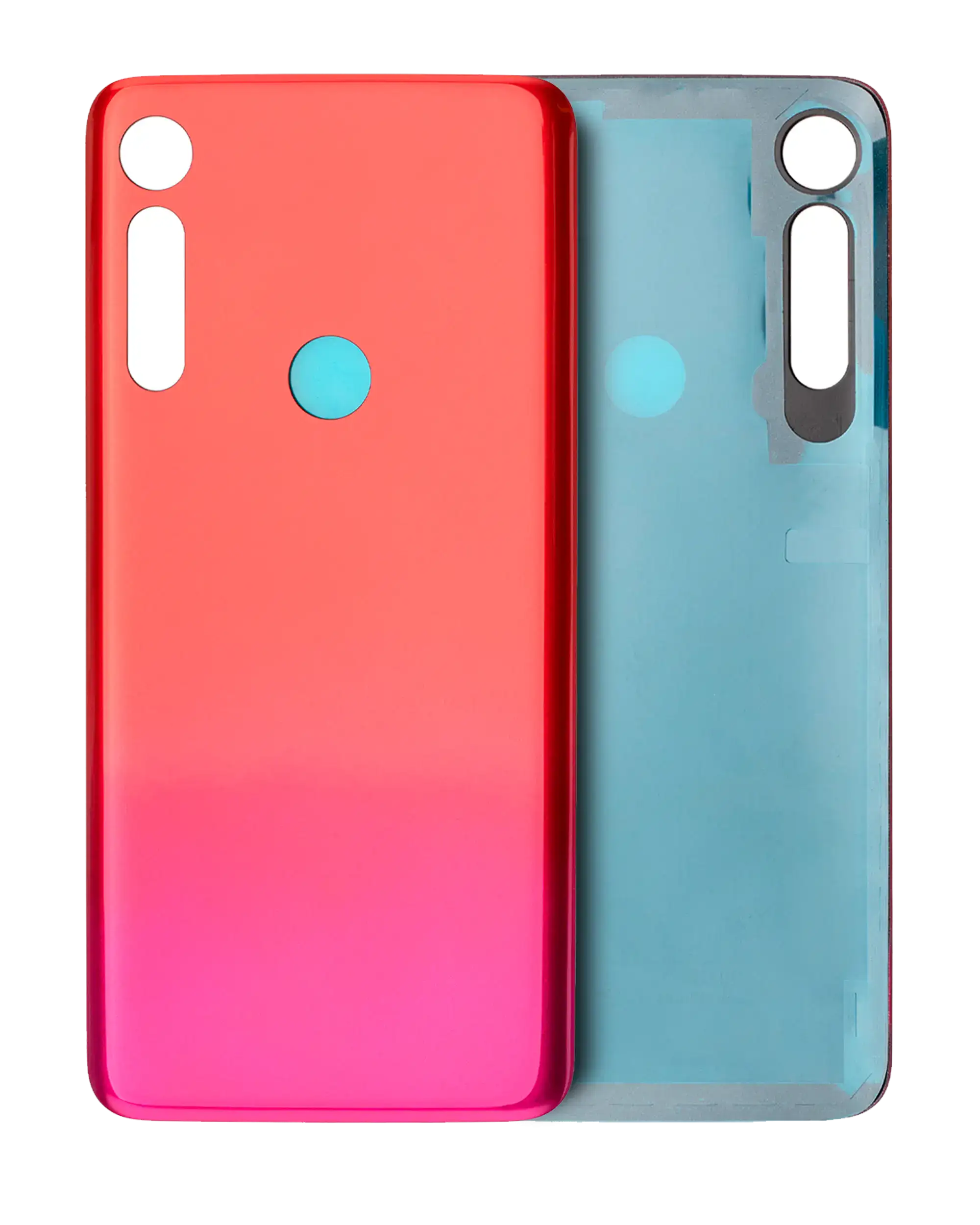 Back Cover Glass Compatible For Motorola Moto G8 Play (Xt2015 / 2019) (Magenta Red)
