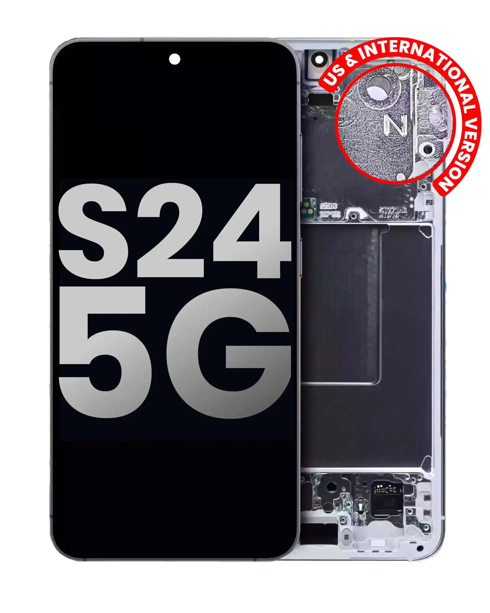 OLED Assembly With Frame Compatible For Samsung Galaxy S24 5G (US & International Version) (Service Pack) (Marble Grey)