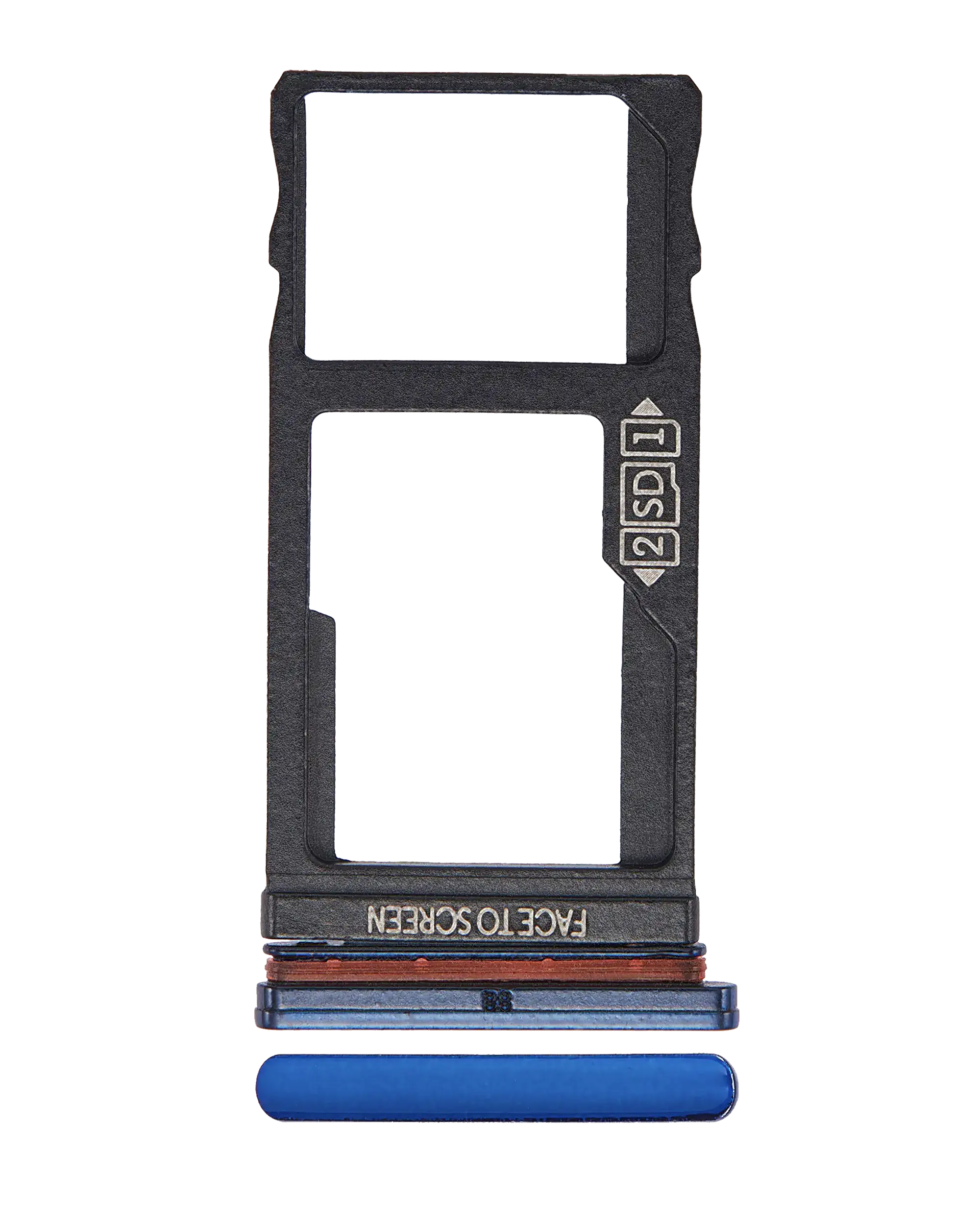 Dual Sim Card Tray Compatible For Motorola One Vision (Xt1970 / 2019) / P50 (Xt1970 / 2019) (Blue)