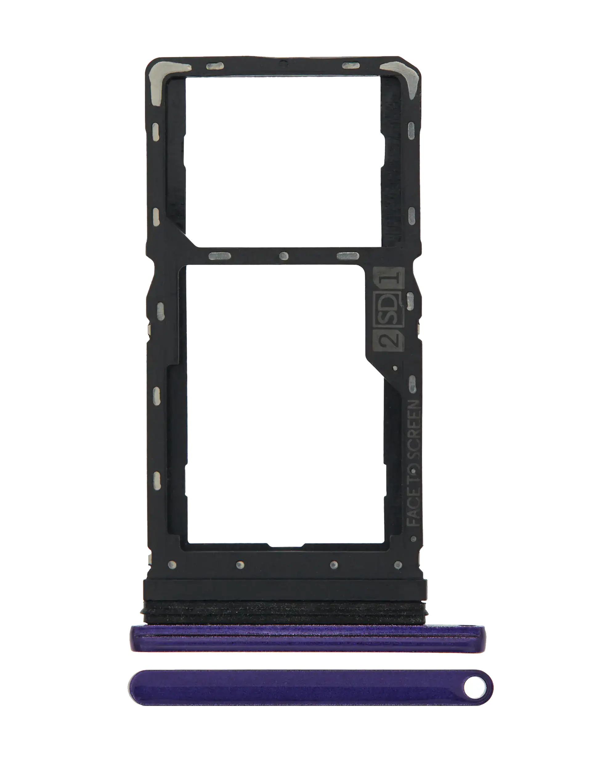 Dual Sim Card Tray Compatible For Motorola Moto G8 Play (Xt2015 / 2019) (Purple)
