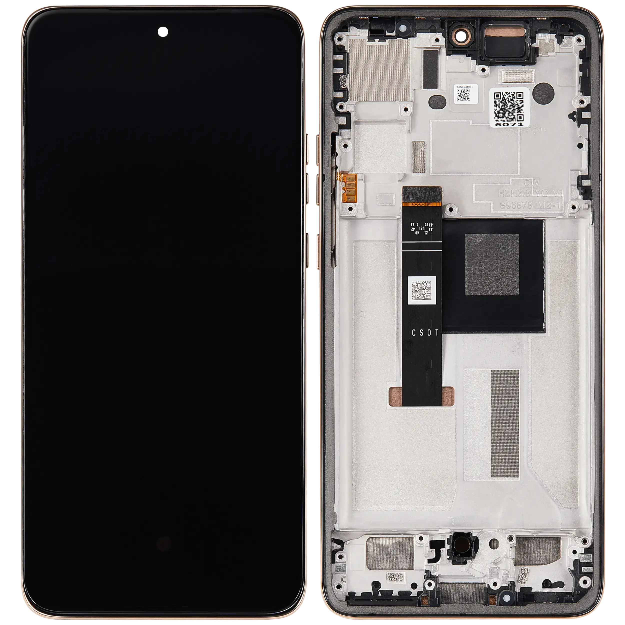 Oled Assembly With Frame Compatible For Motorola Moto Edge 50 Neo (Xt2409-3 / 2024) (Refurbished) (Latte)