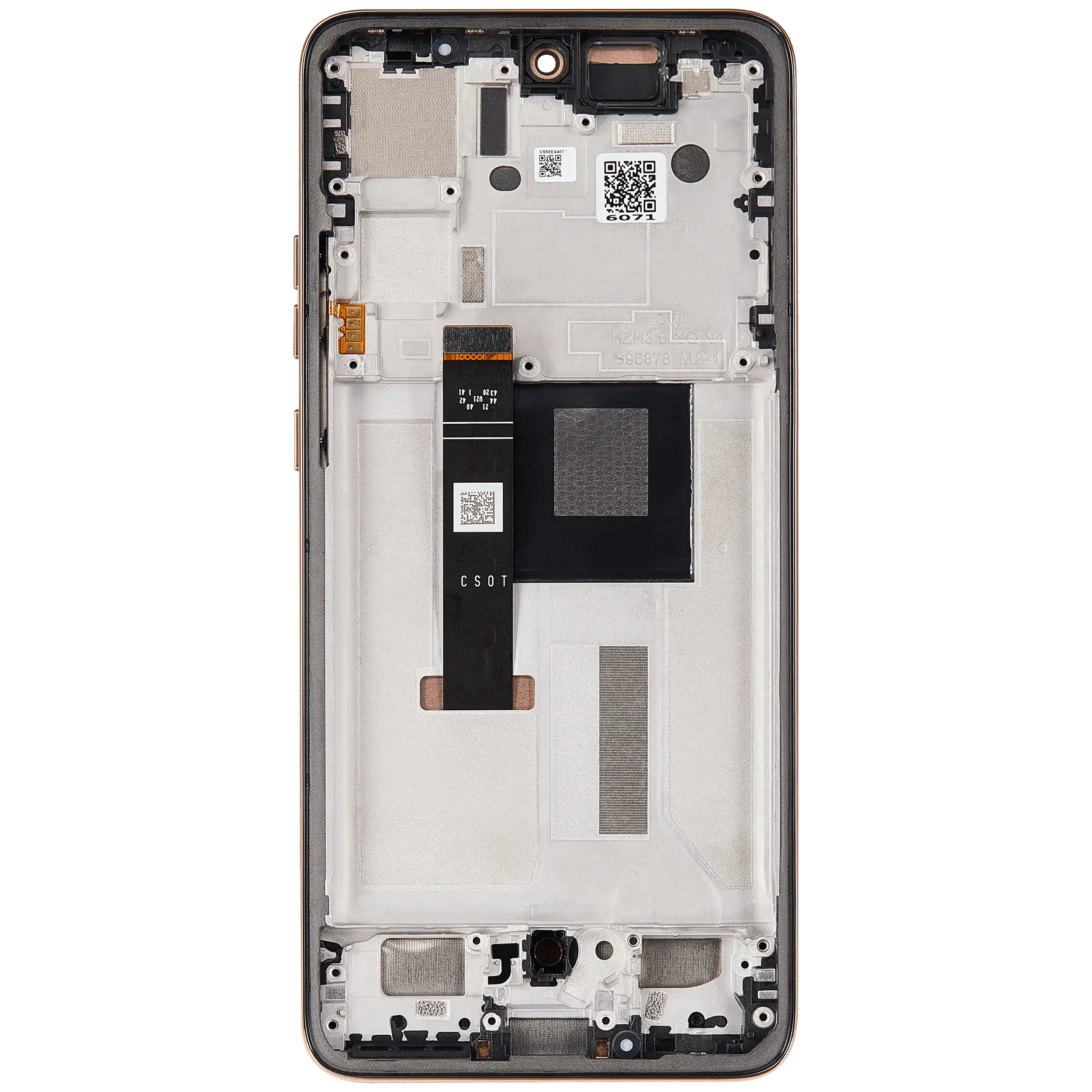 Oled Assembly With Frame Compatible For Motorola Moto Edge 50 Neo (Xt2409-3 / 2024) (Refurbished) (Latte)