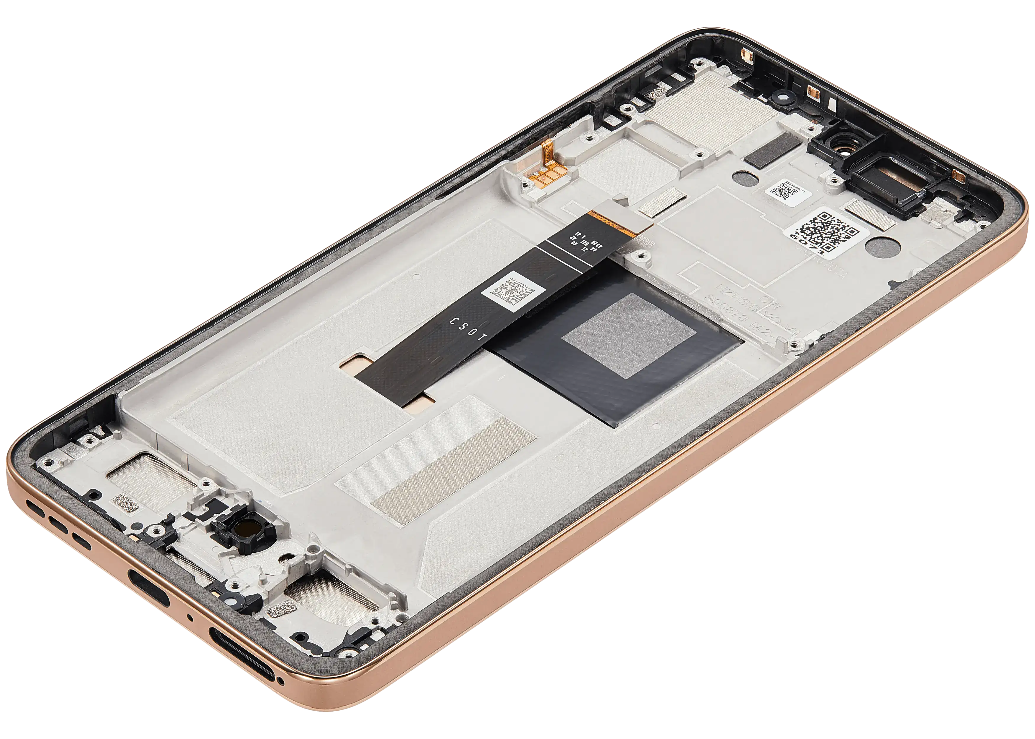 Oled Assembly With Frame Compatible For Motorola Moto Edge 50 Neo (Xt2409-3 / 2024) (Refurbished) (Latte)