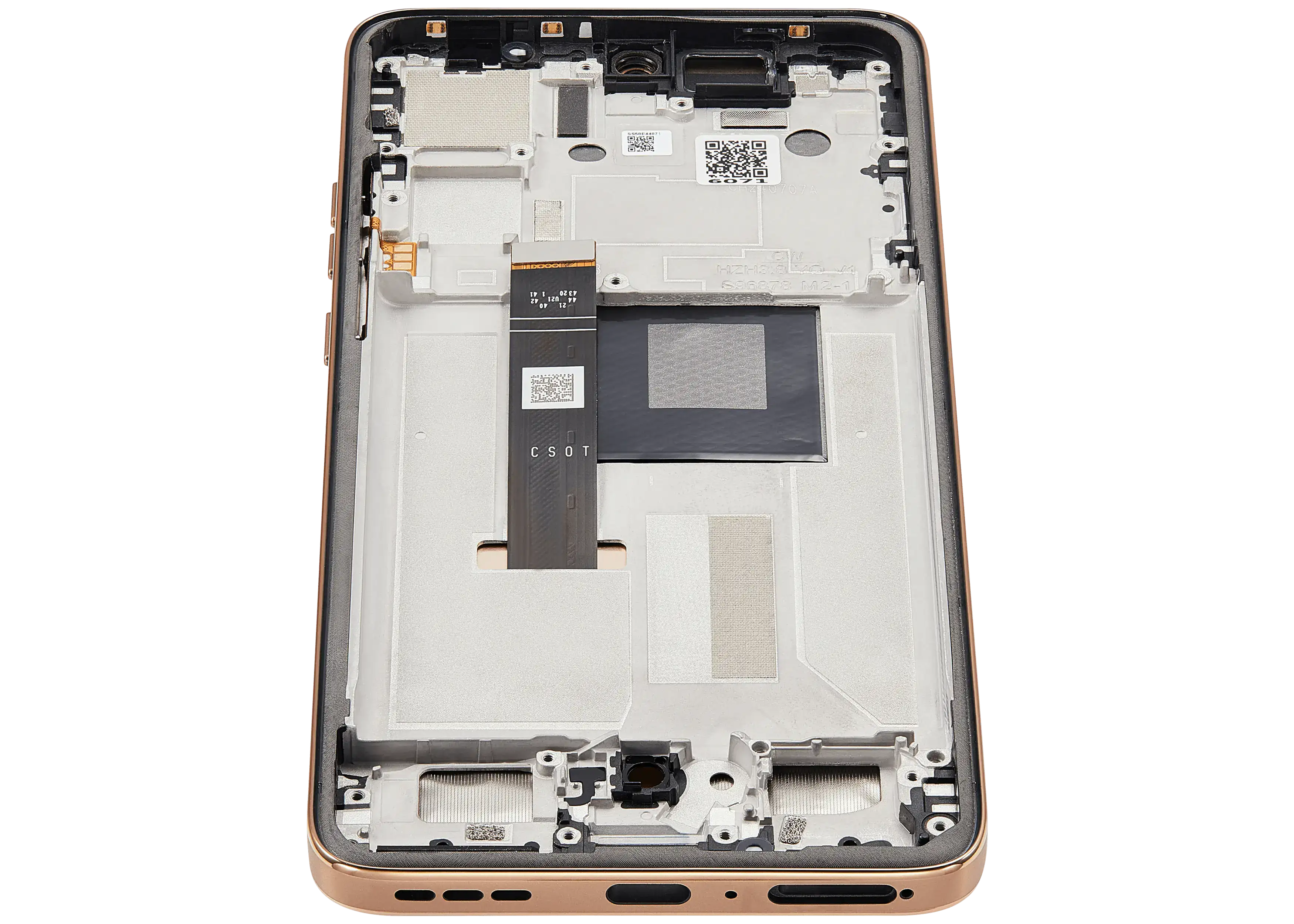 Oled Assembly With Frame Compatible For Motorola Moto Edge 50 Neo (Xt2409-3 / 2024) (Refurbished) (Latte)