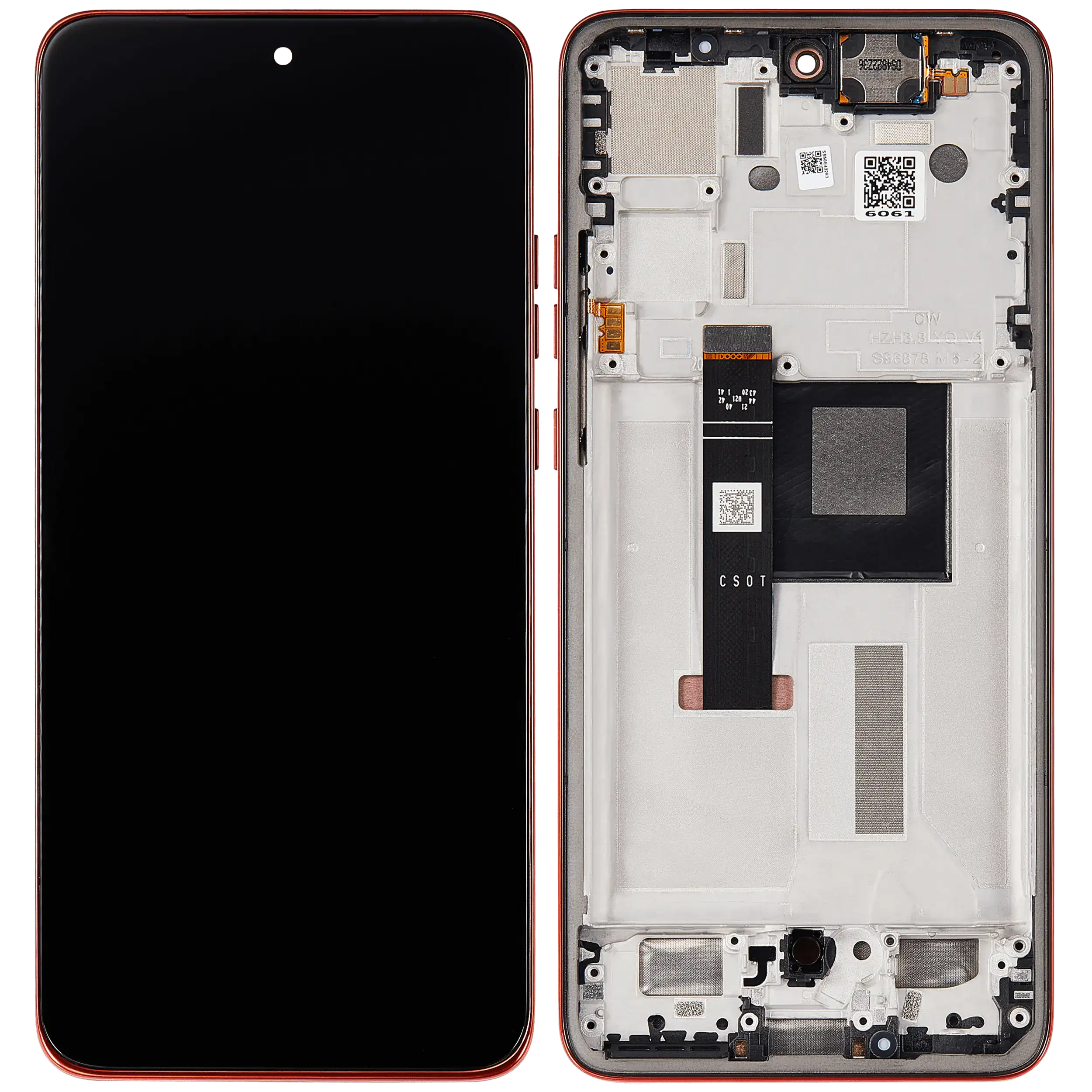 Oled Assembly With Frame Compatible For Motorola Moto Edge 50 Neo (Xt2409-3 / 2024) (Refurbished) (Poinciana)