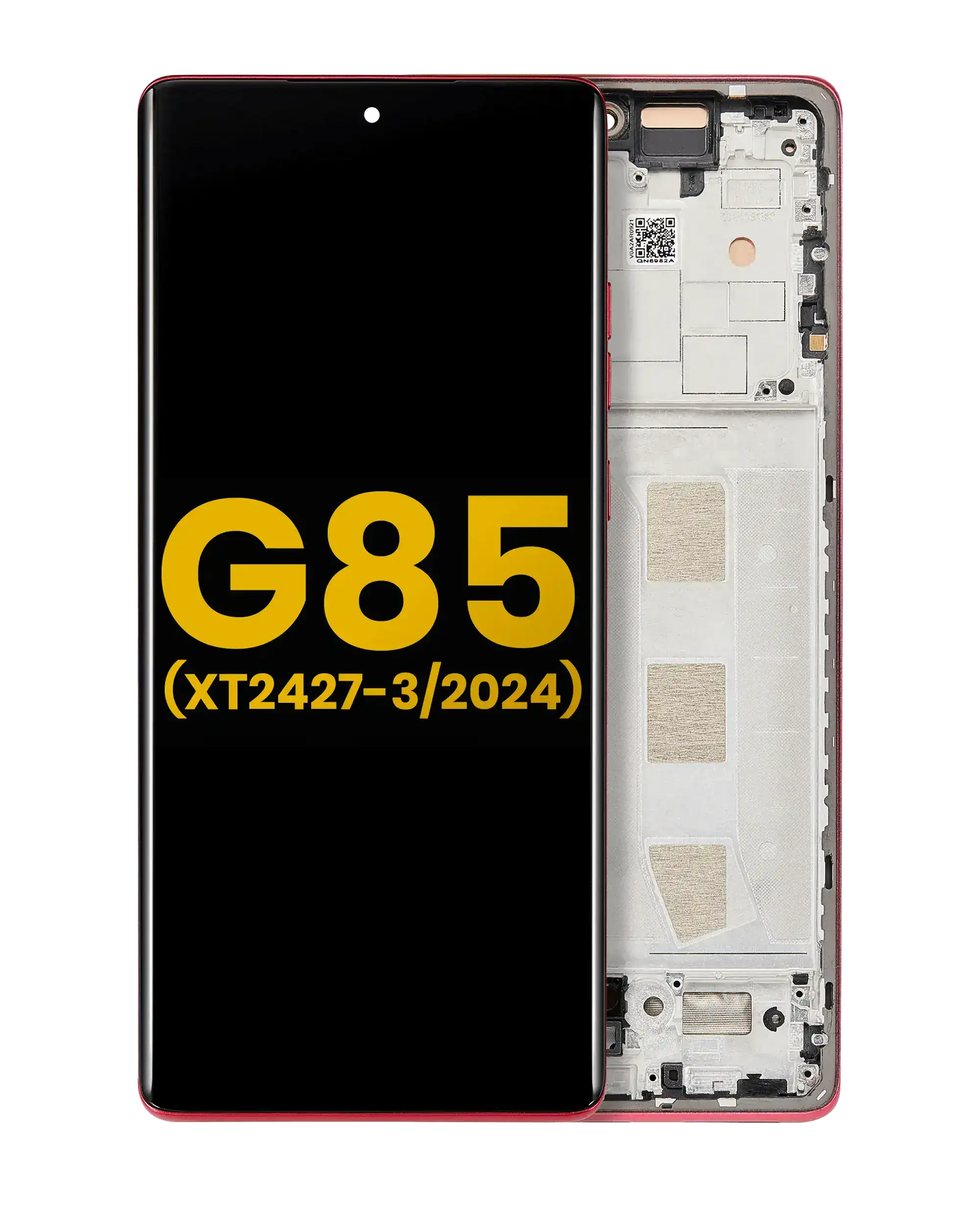 Oled Assembly With Frame Compatible For Motorola Moto G85 (Xt2427-3 / 2024) (Refurbished) (Magenta)