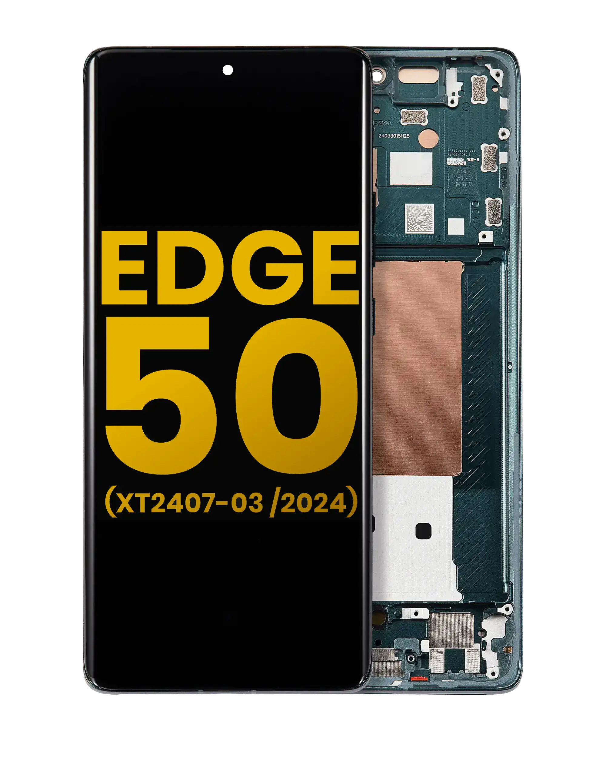 Oled Assembly With Frame Compatible For Motorola Moto Edge 50  (Xt2407-3 / 2024) (Refurbished) (Jungle Green)