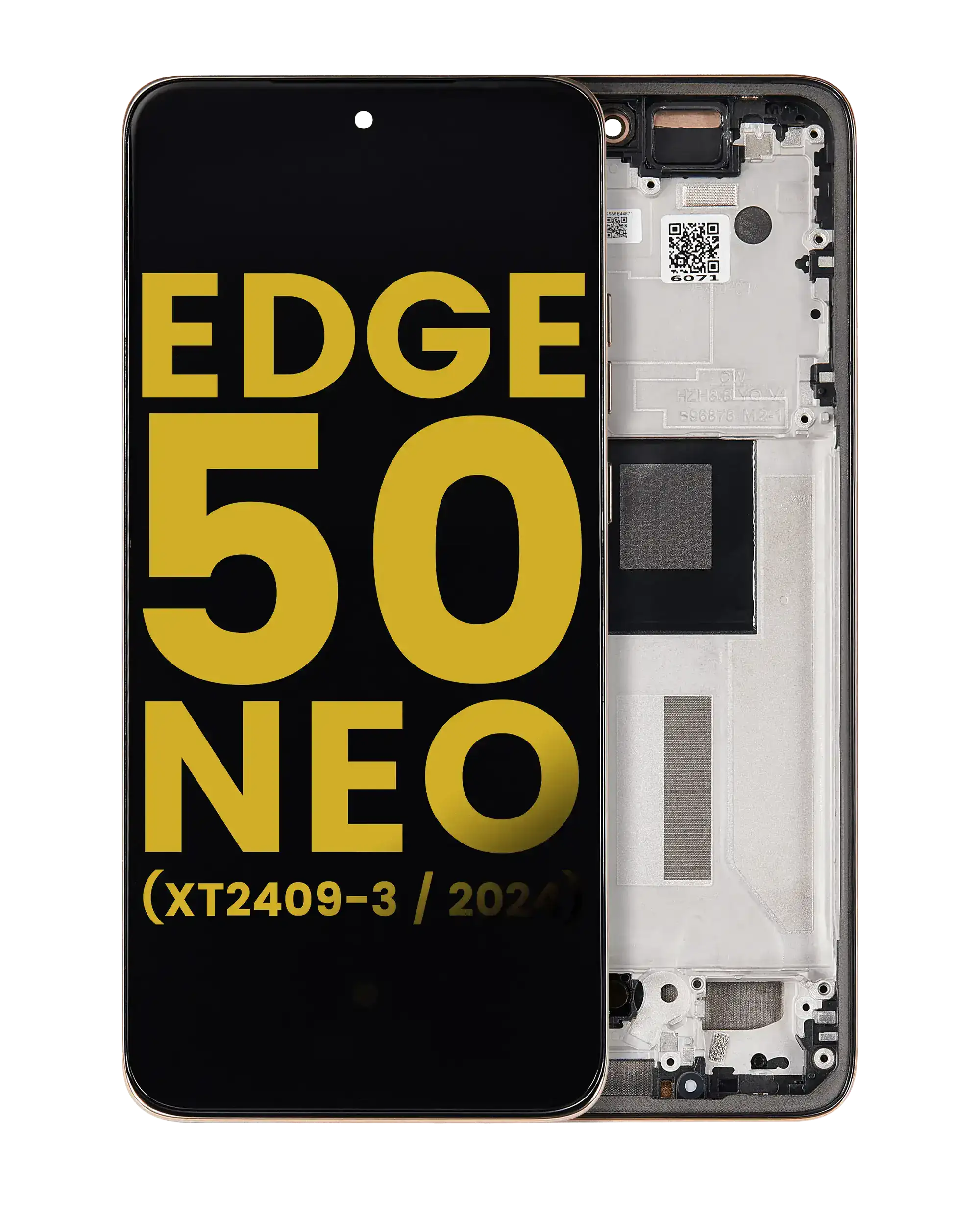 Oled Assembly With Frame Compatible For Motorola Moto Edge 50 Neo (Xt2409-3 / 2024) (Refurbished) (Latte)