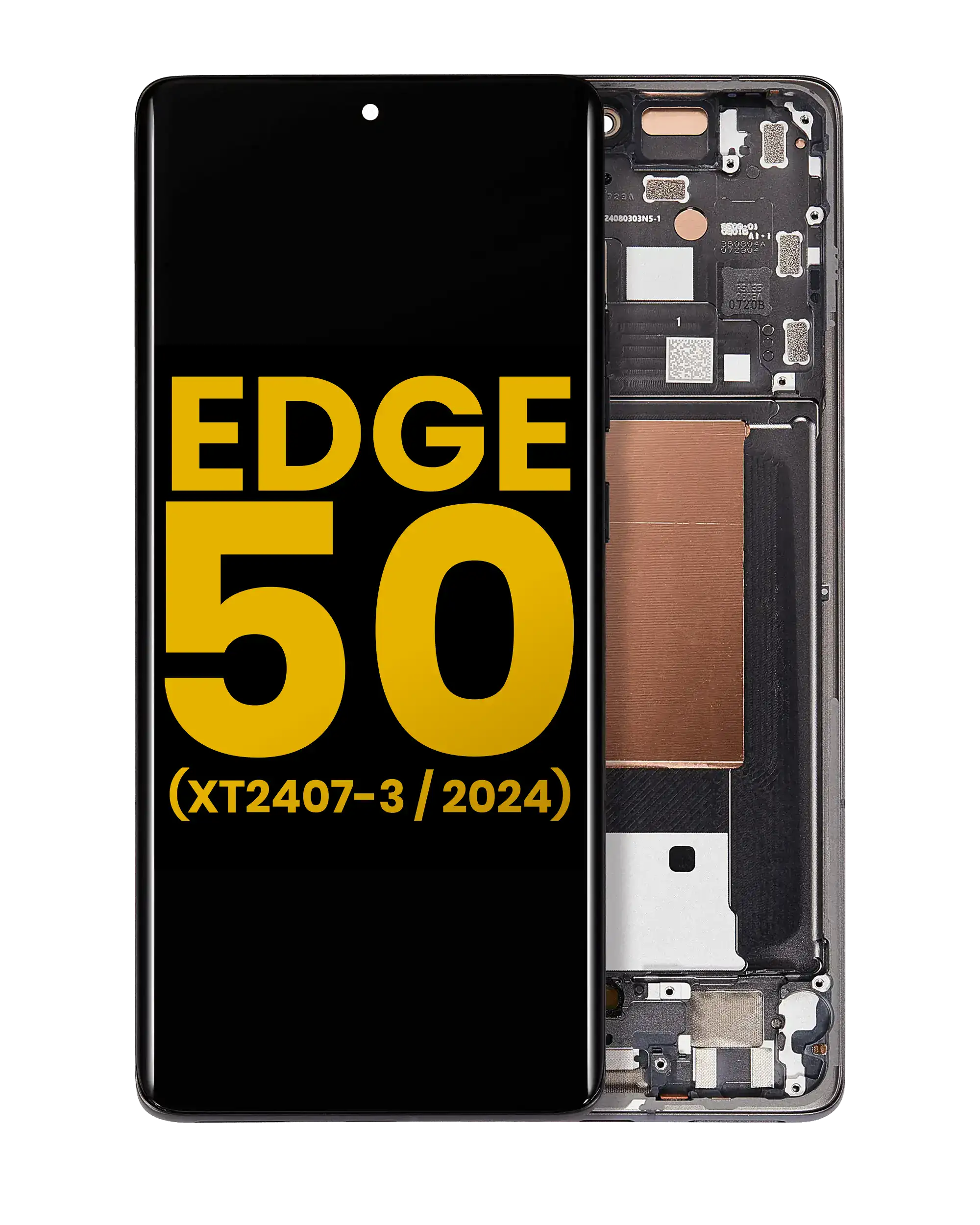 Oled Assembly With Frame Compatible For Motorola Moto Edge 50  (Xt2407-3 / 2024) (Refurbished) (Koala Gray)