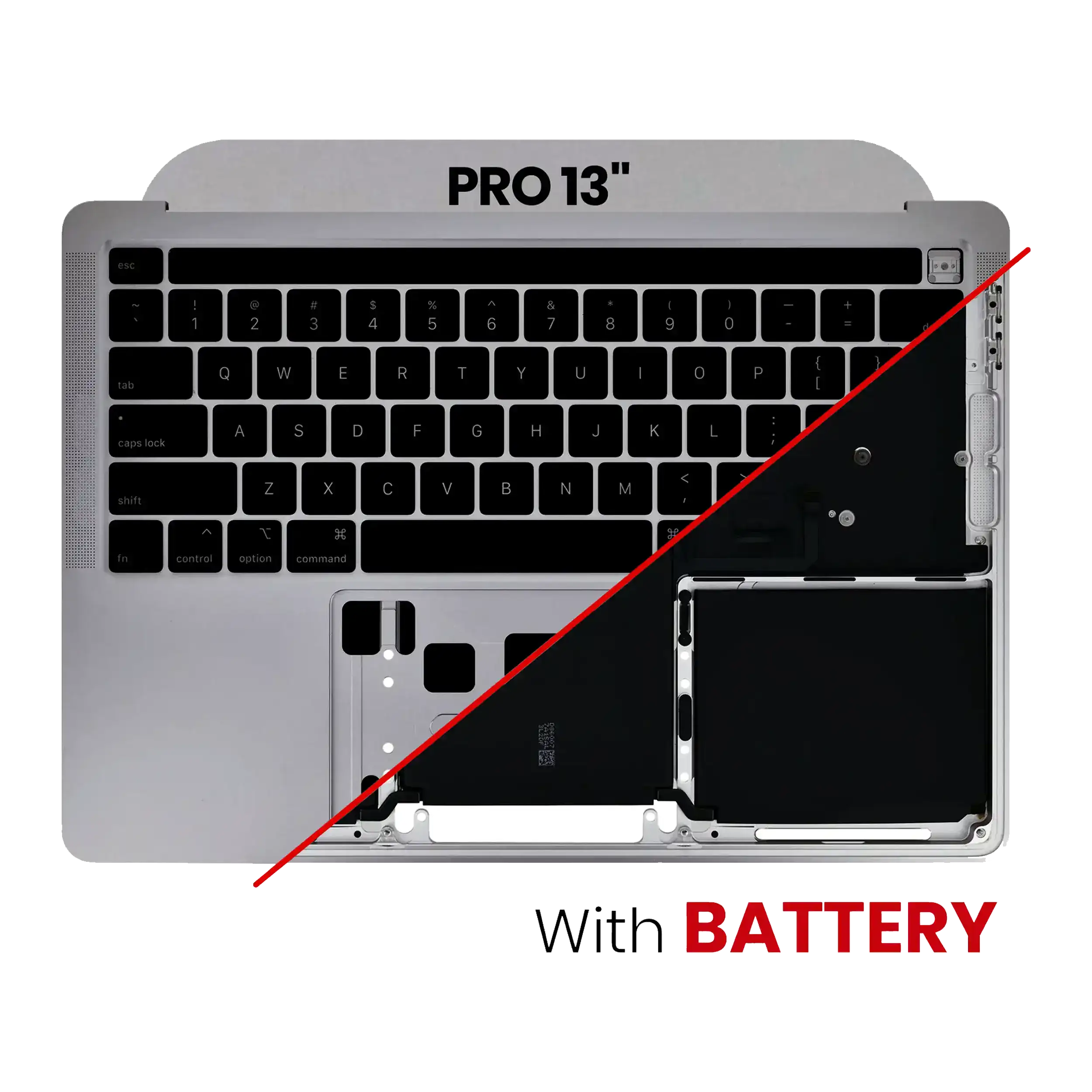 Top Case Assembly With Battery And Keyboard Compatible Macbook Pro 13" (A2289 / Early 2020) (Us Keyboard) (Used Pull: Grade A) (Space Gray)