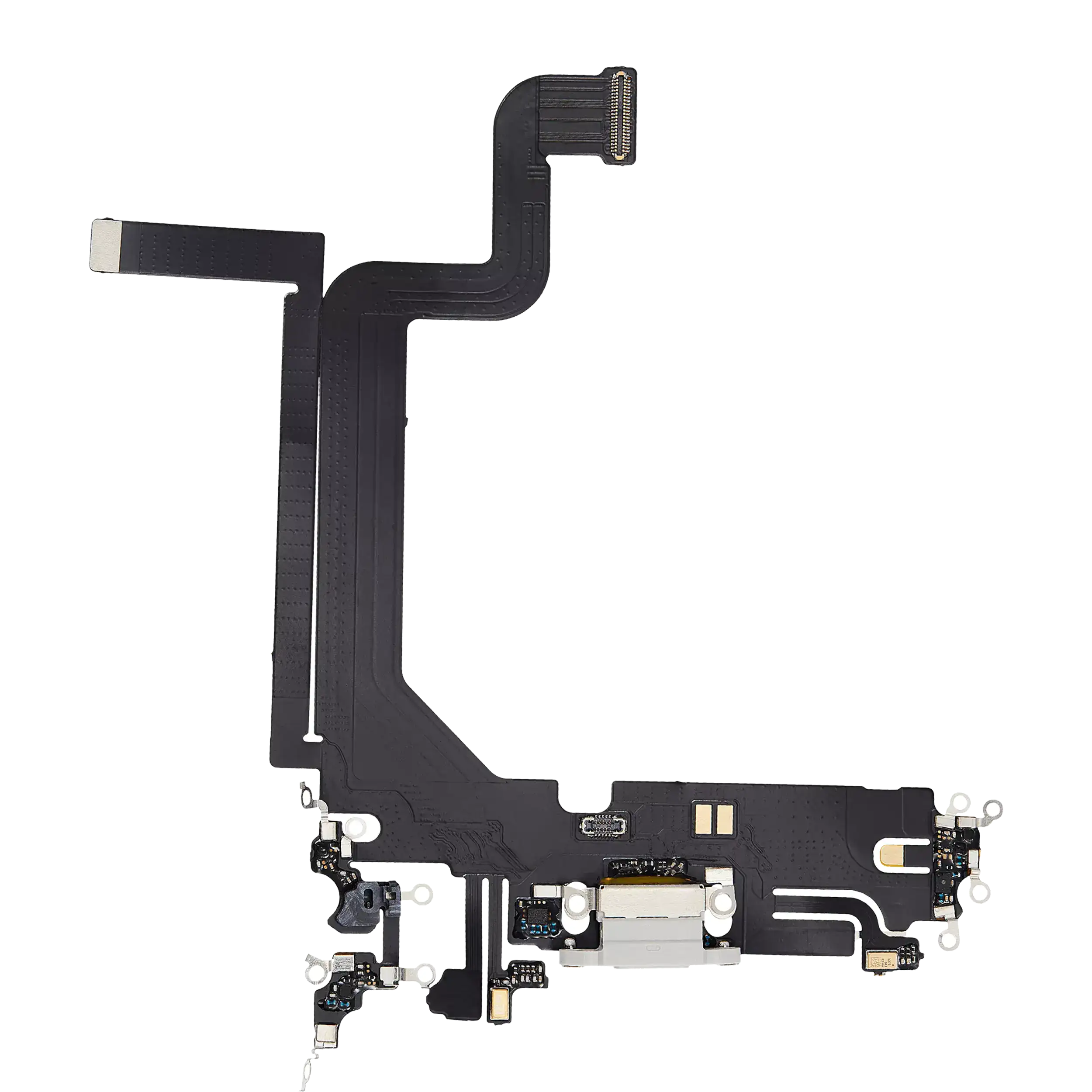 Charging Port Flex Cable Compatible For Iphone 14 Pro Max (Aftermarket Plus) (Silver)