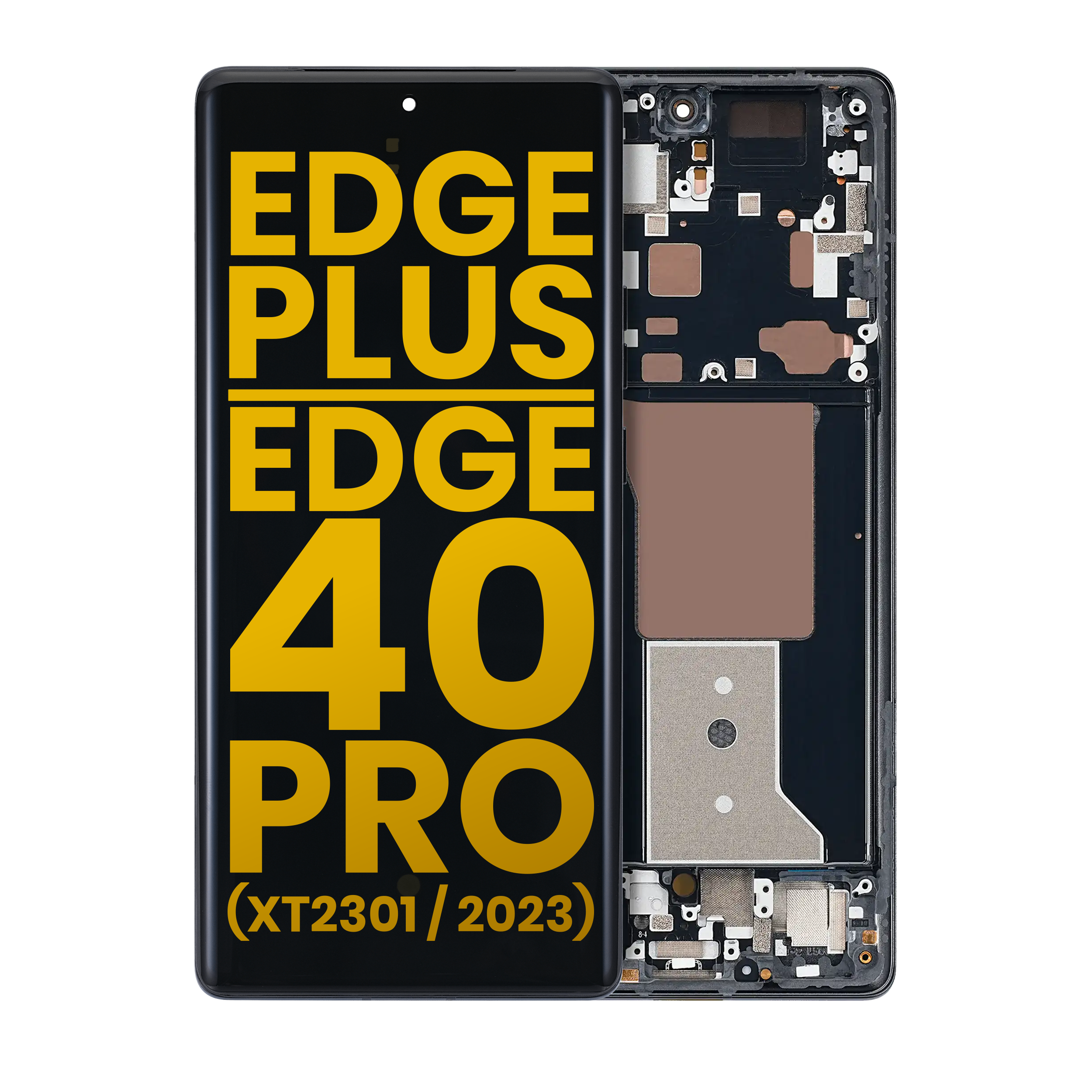 Oled Assembly With Frame Compatible For Motorola Edge Plus / Edge 40 Pro (Xt2301 / 2023) (Refurbished) (Interstellar Black)
