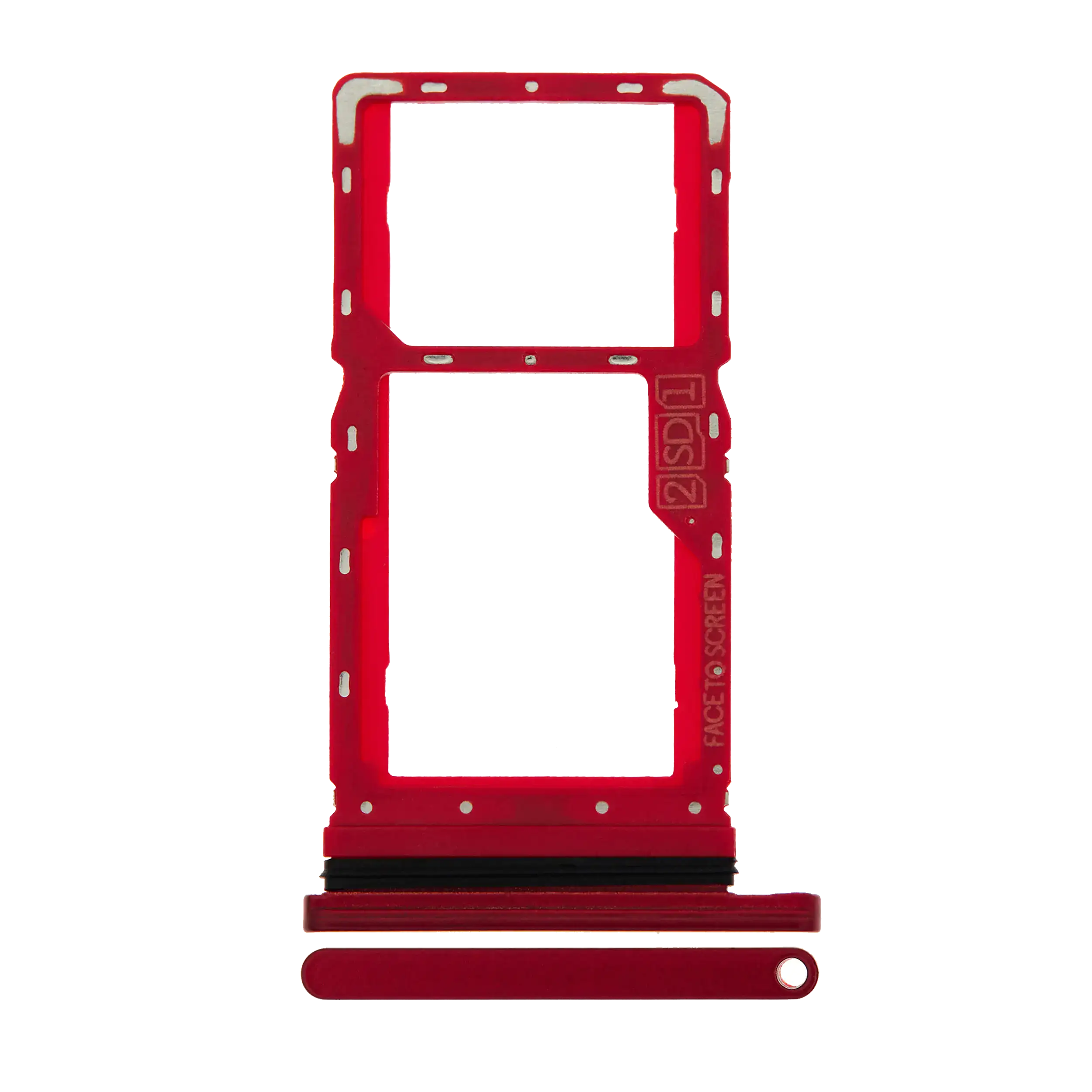 Dual Sim Card Tray Compatible For Motorola Moto G8 Play (Xt2015 / 2019) (Magenta Red)