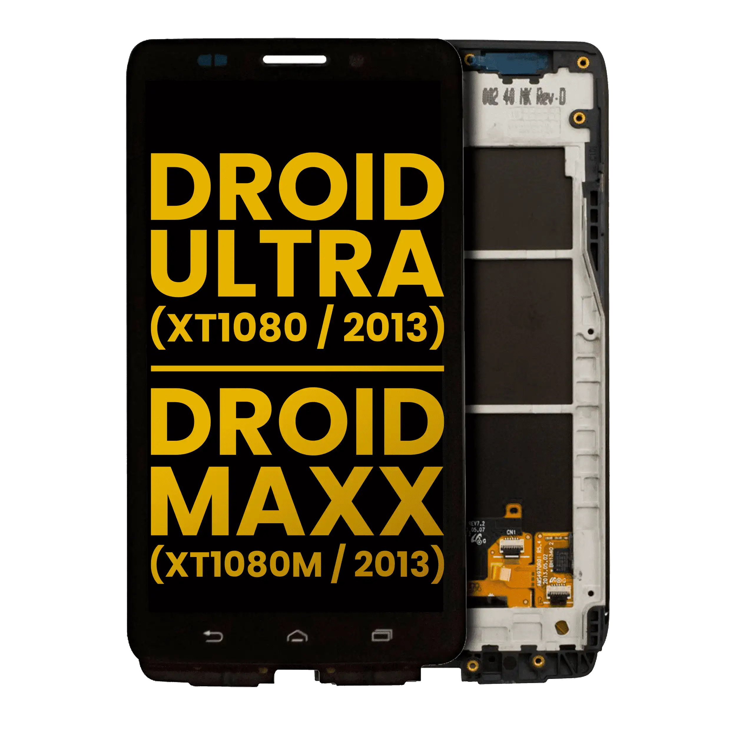 Lcd Assembly With Frame Compatible For Motorola Droid Ultra (Xt1080 / 2013) / Droid Maxx (Xt1080M / 2013) (Refurbished) (Black)