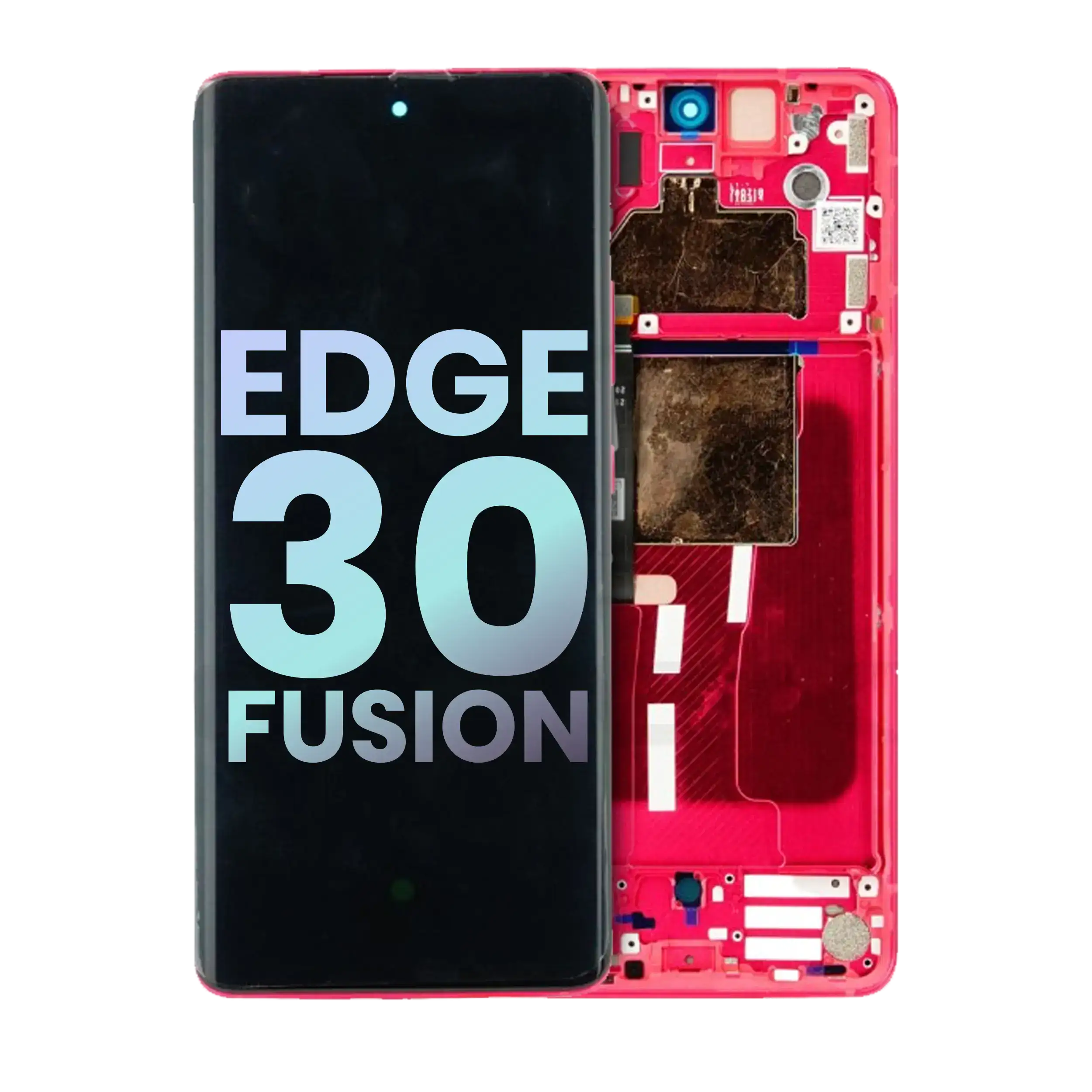 Oled Assembly With Frame Compatible For Motorola Moto Edge 30 Fusion (Xt2243 / 2022) (Official - Not Aftermarket) (Viva Magenta)