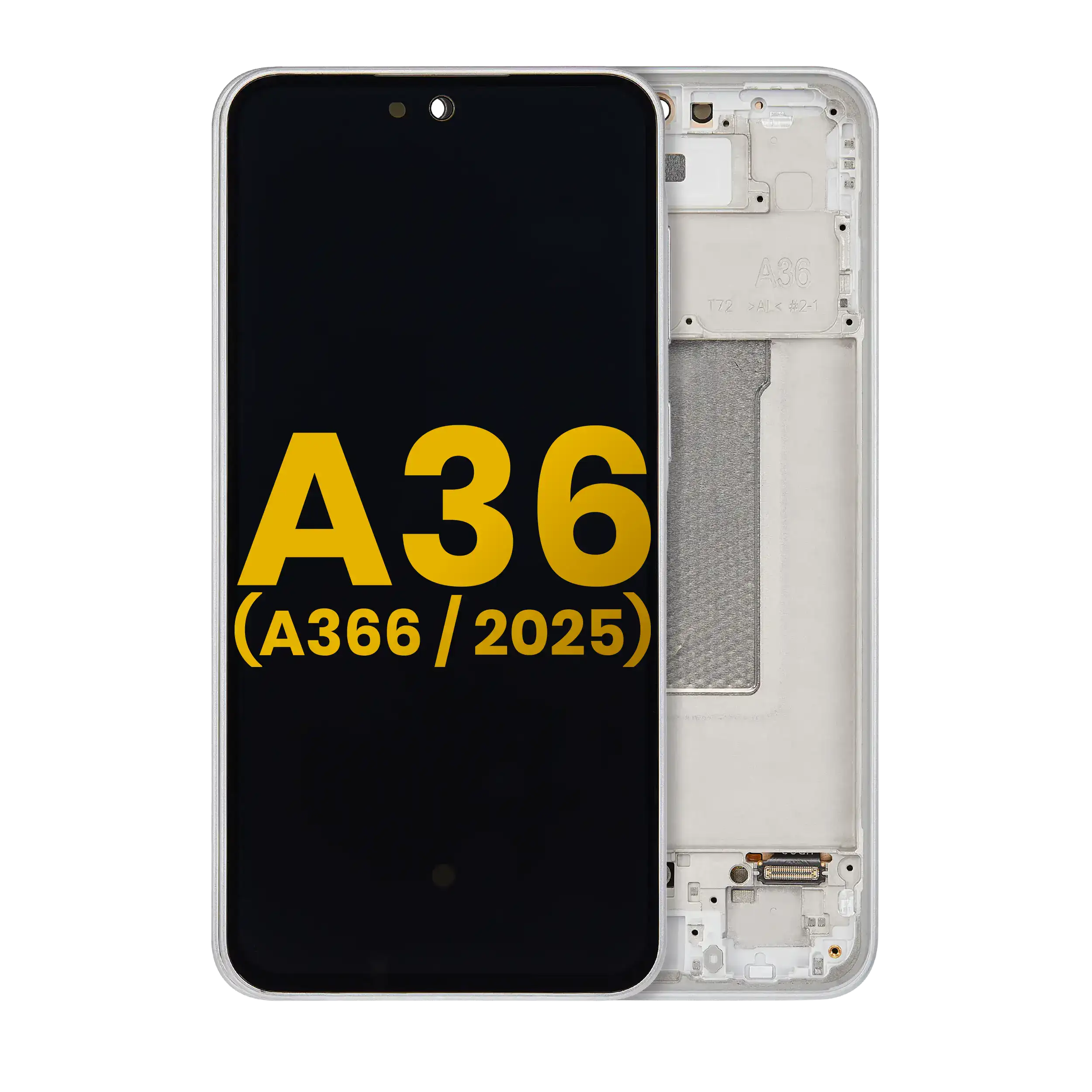 Oled Assembly With Frame Compatible For Samsung Galaxy A36 5G (A366 / 2025) (Refurbished) (White)