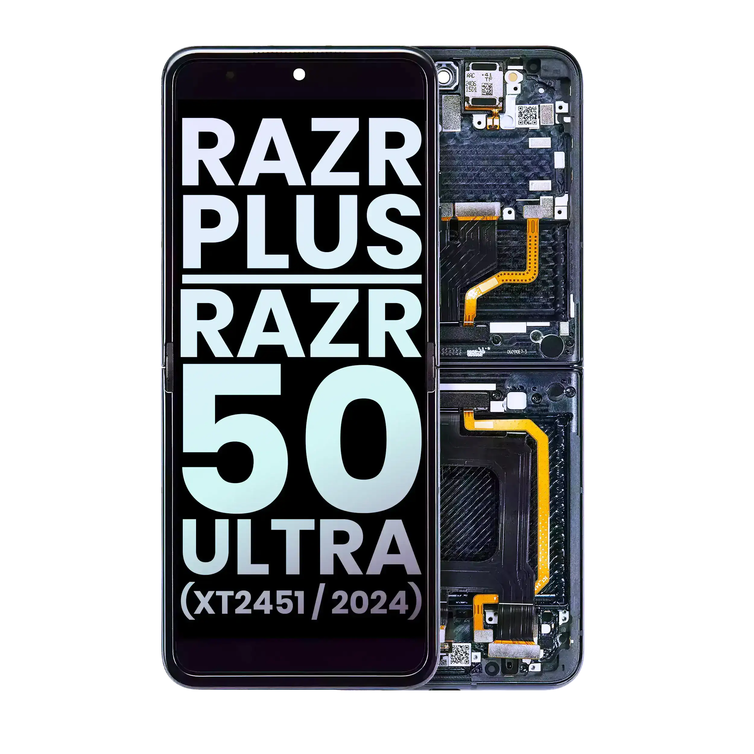Main Oled Assembly Compatible For Motorola Razr / Razr 50 (Xt2453 / 2024) ( Oem) (Koala Grey)