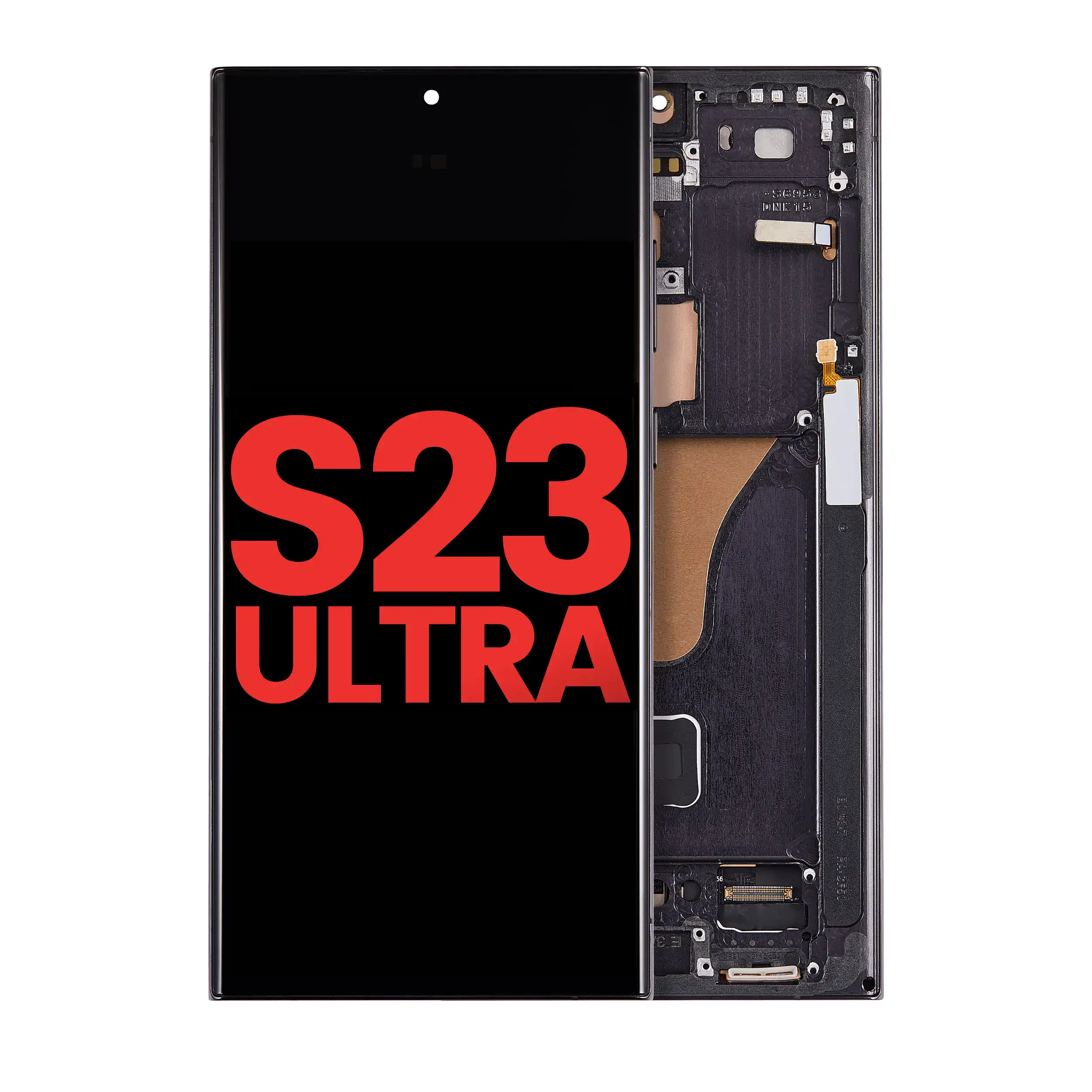 Oled Assembly With Frame Compatible For Samsung Galaxy S23 Ultra (Us & International) (Aftermarket Plus) (Phantom Black)