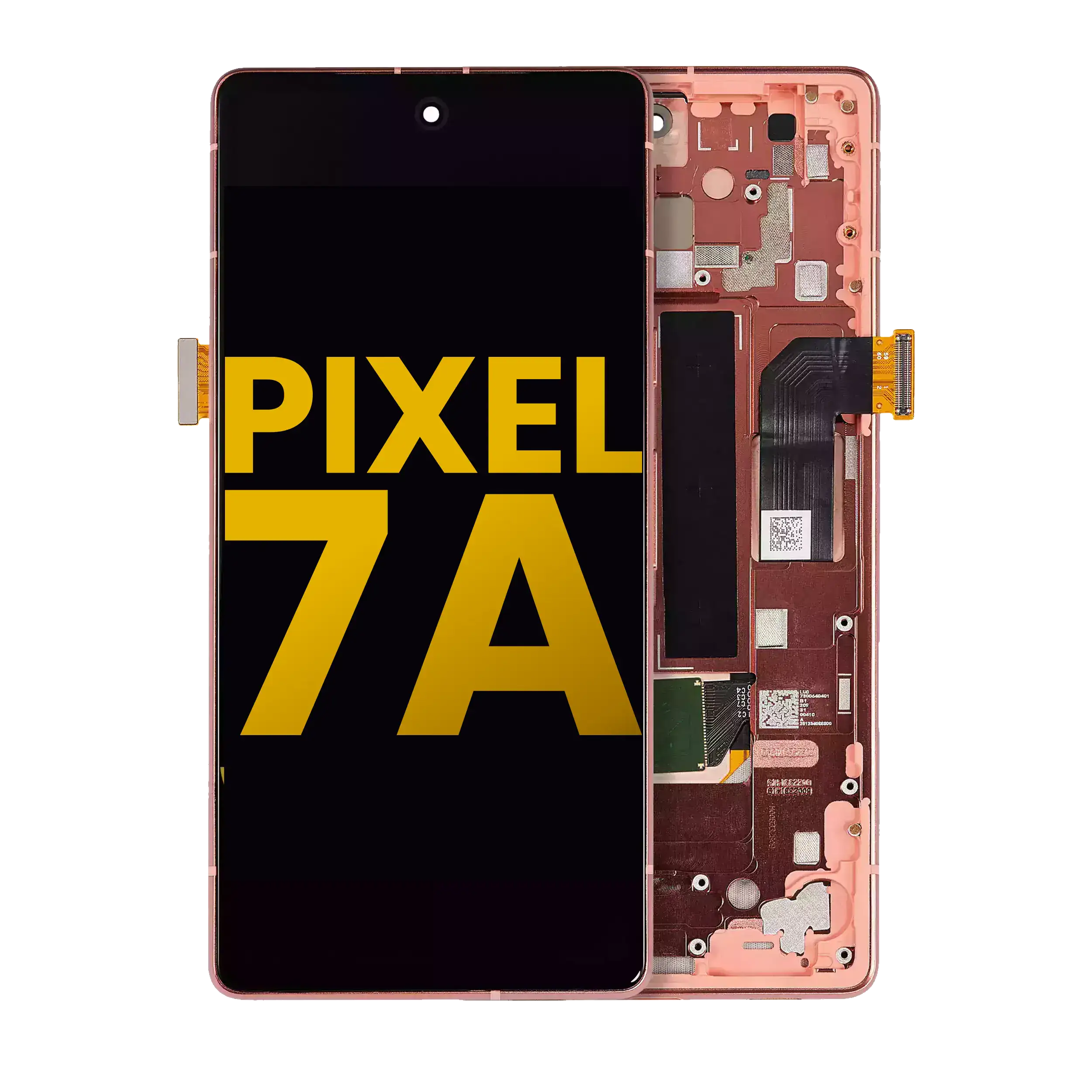 Oled Assembly With Frame (With Finger Print Scanner) Compatible For Google Pixel 7A 5G (Refurbished) (Coral)