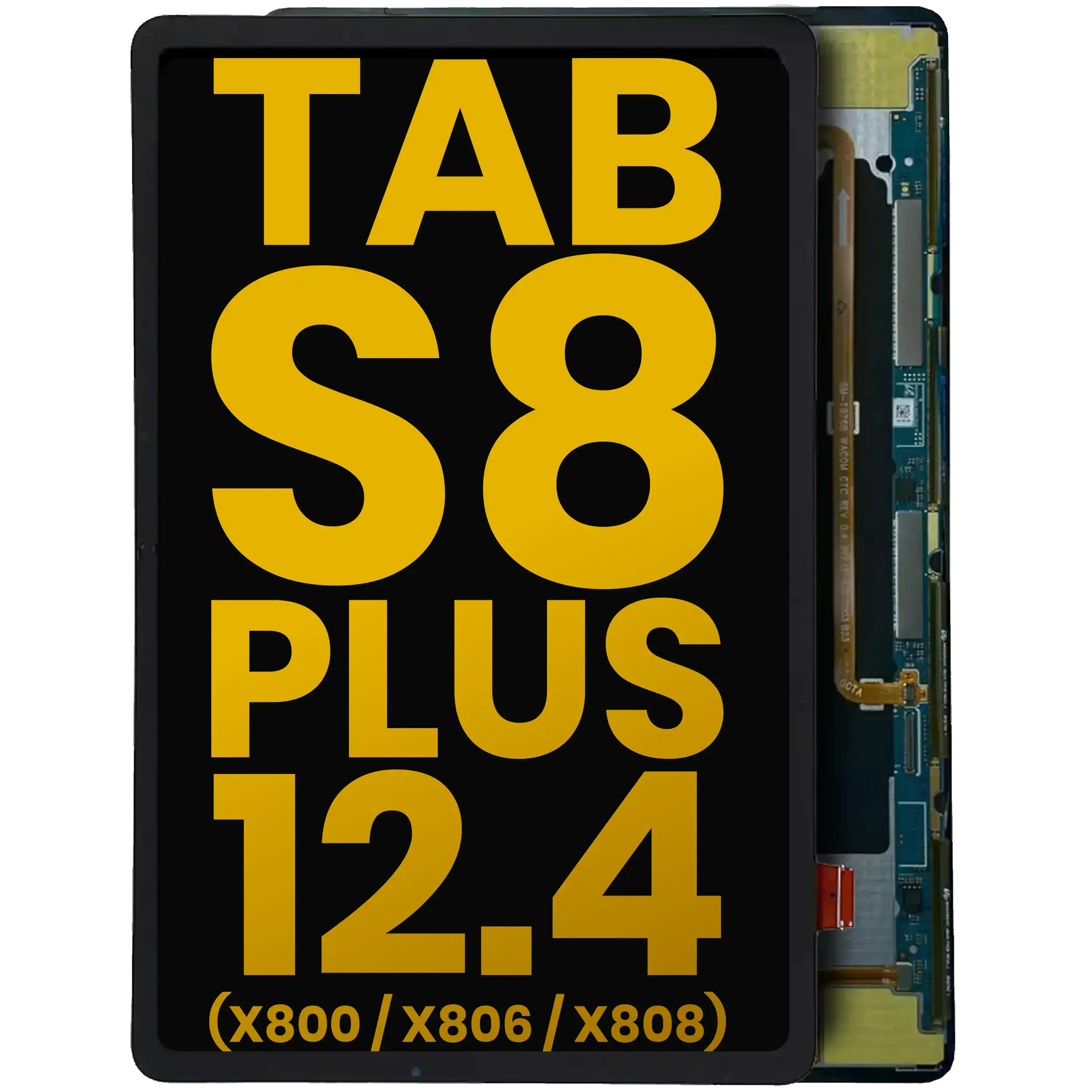 Oled Assembly Without Frame Compatible For Samsung Galaxy Tab S8 Plus 12.4" (X800 / X806 / X808) ( 2022) (Refurbished) (Black)