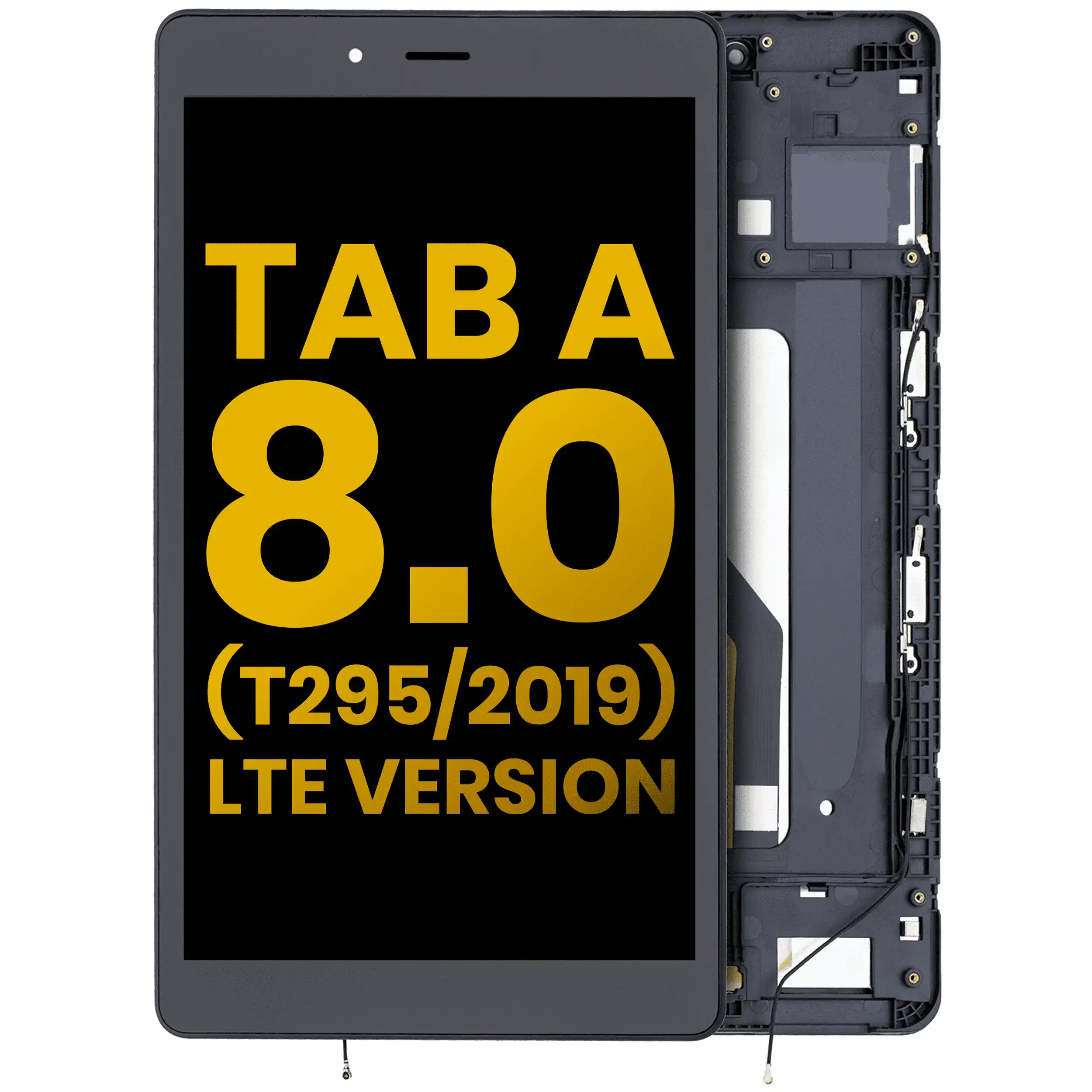 Lcd Assembly With Frame Compatible For Samsung Galaxy Tab A 8.0" (T295) (2019)  (Lte Version) (Refurbished) (Black)