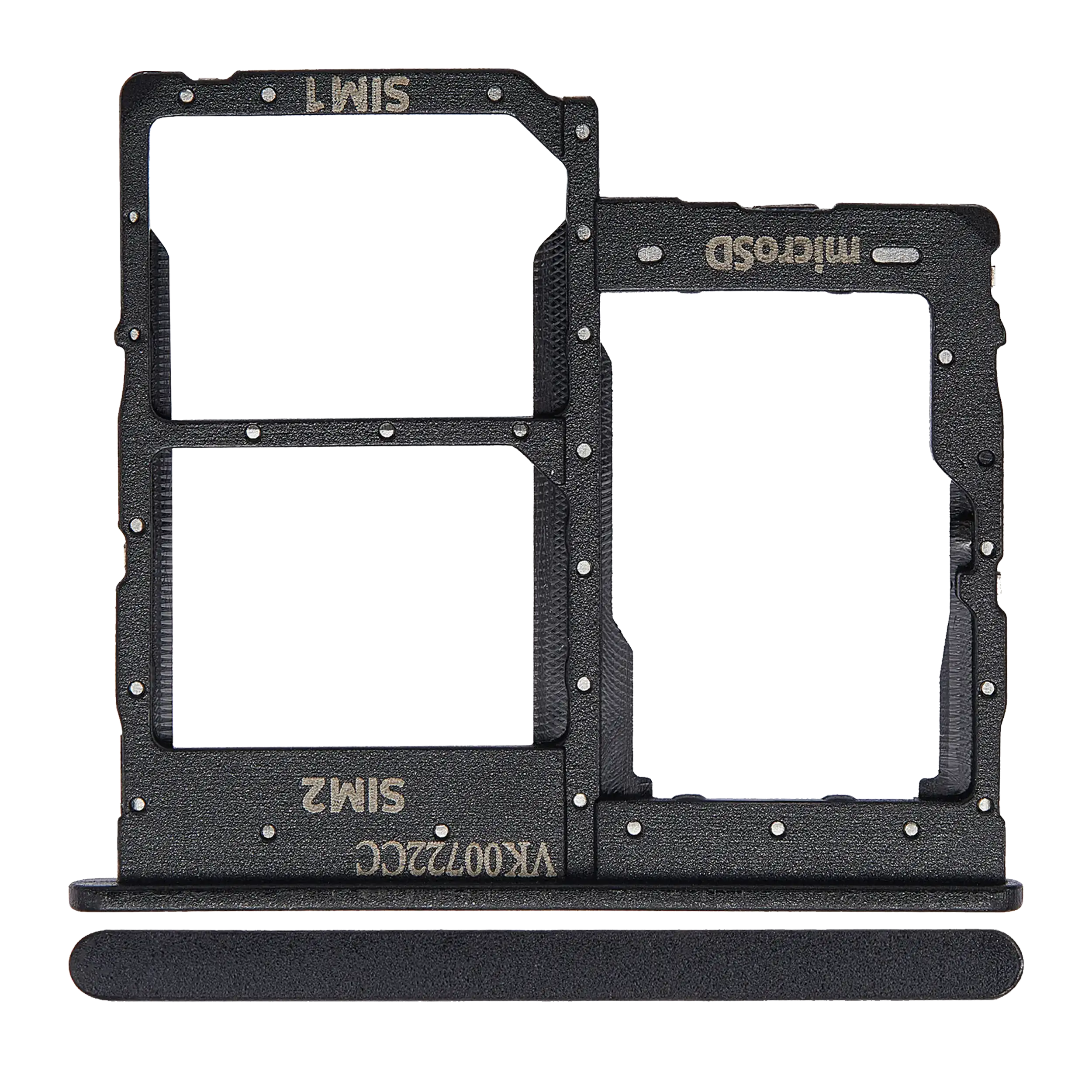 Dual Sim Card Tray Compatible For Samsung Galaxy A01 Core (A013 / 2020) (Black)