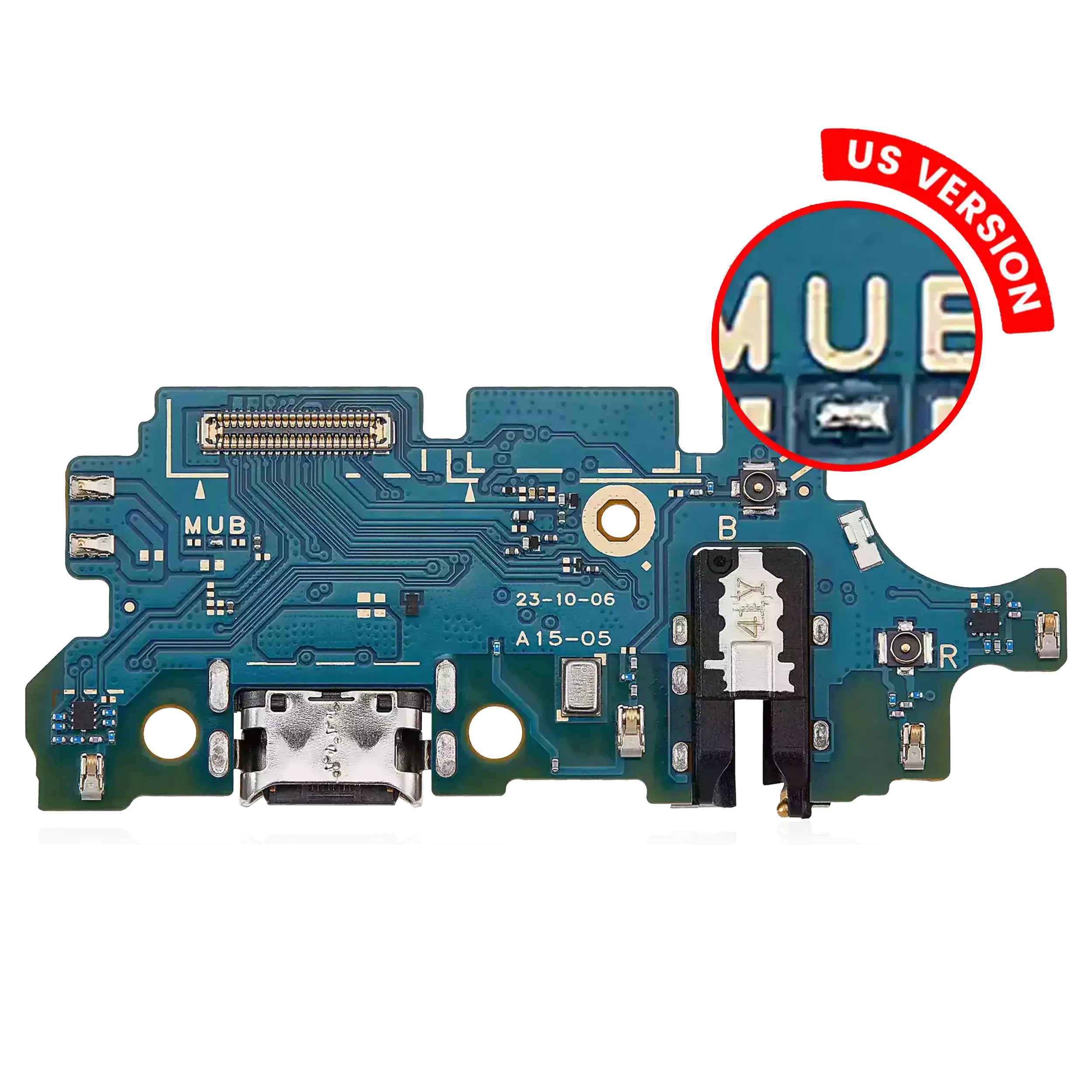 Charging Port Board With Headphone Jack Compatible For Samsung Galaxy A15 (A155 / 2023) / A15 5G (A156 / 2023) (Us Version) (Premium)