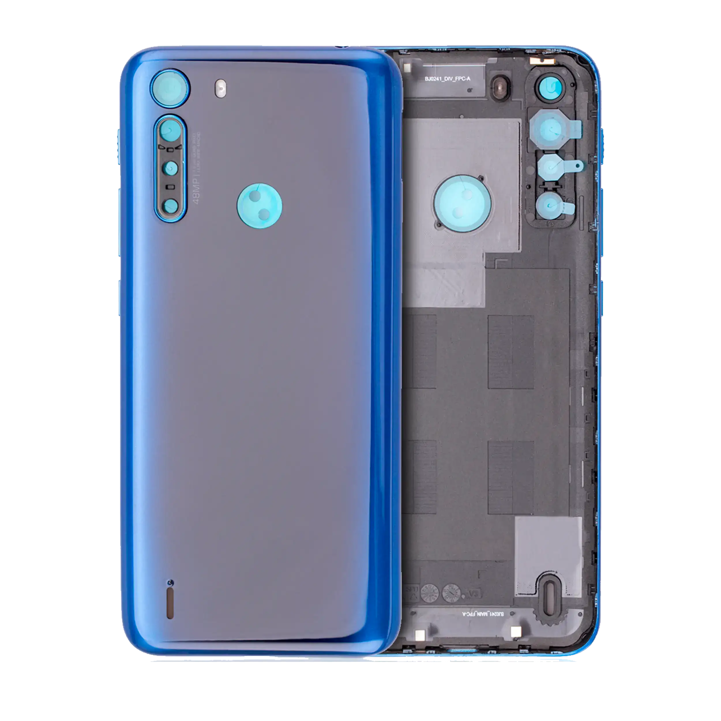 Back Cover Glass Compatible For Motorola One Fusion (Xt2073 / 2020) (Deep Sapphire Blue)