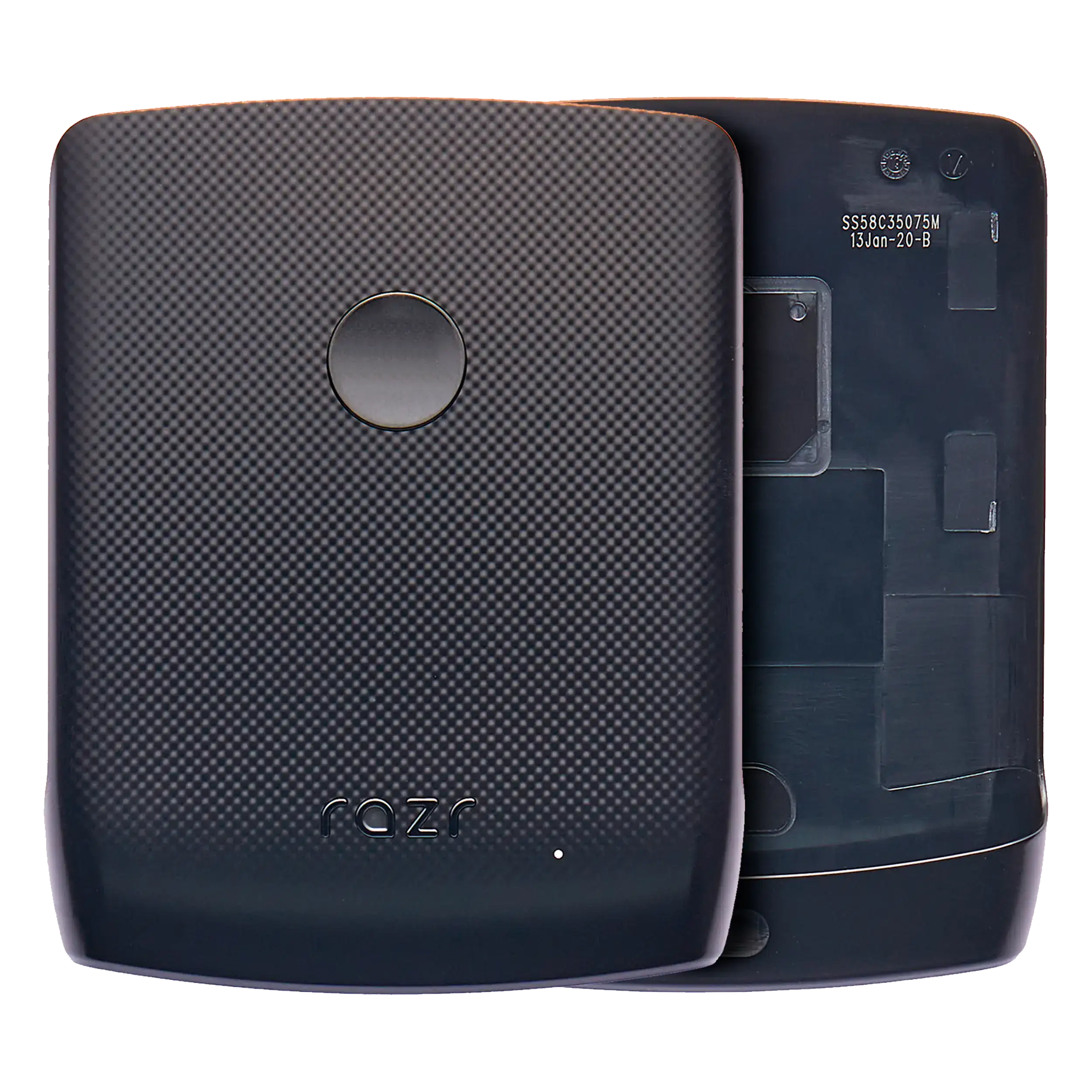 Back Cover Glass Compatible For Motorola Razr (Xt2000-1 / 2019) (Noir Black)