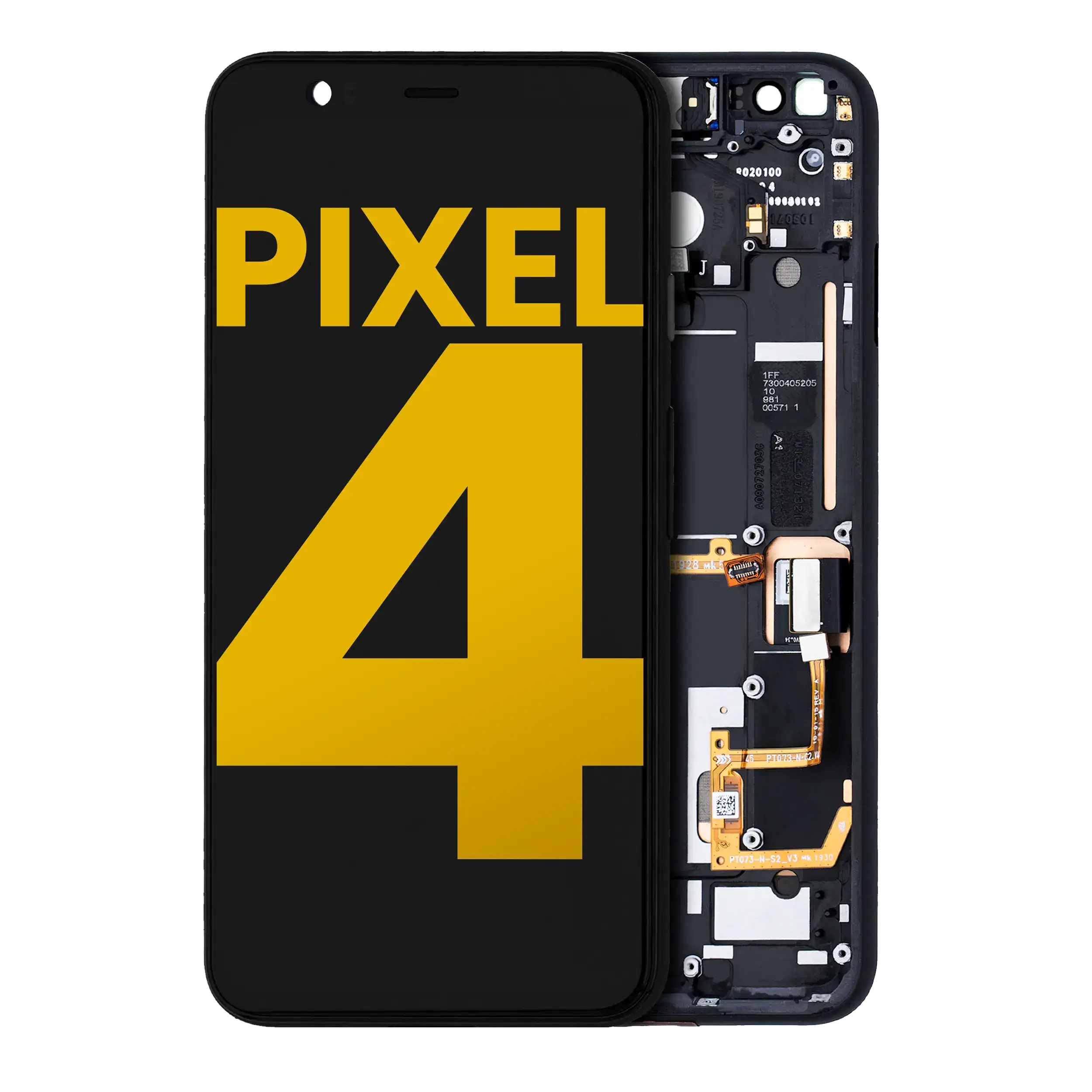 Oled Assembly With Frame Compatible For Google Pixel 4 (Refurbished) (Oh So Orange Power Button)