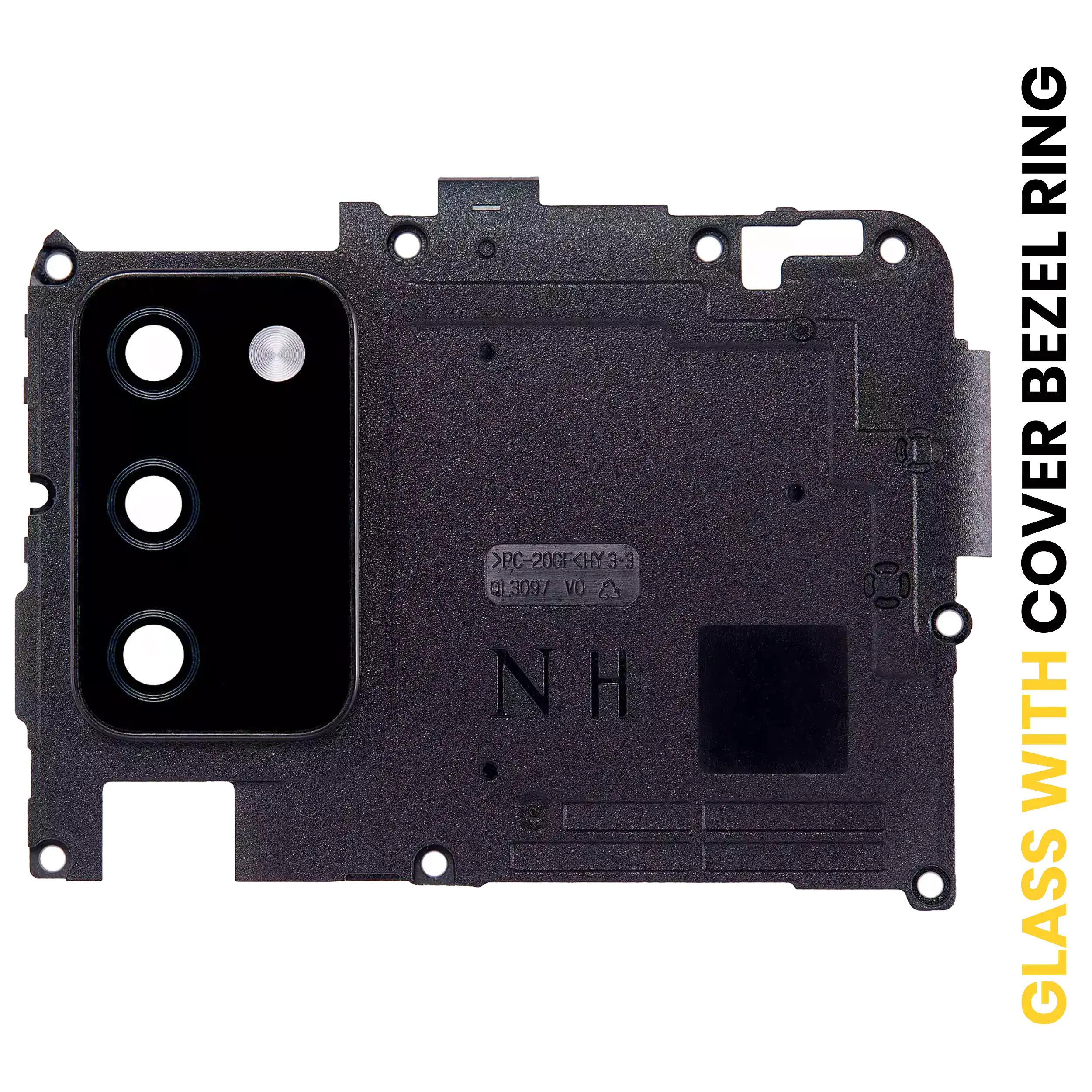 Back Camera Lens With Cover Bezel Ring Compatible For Samsung Galaxy A02S (A025 / 2020) (Black) (N Version)