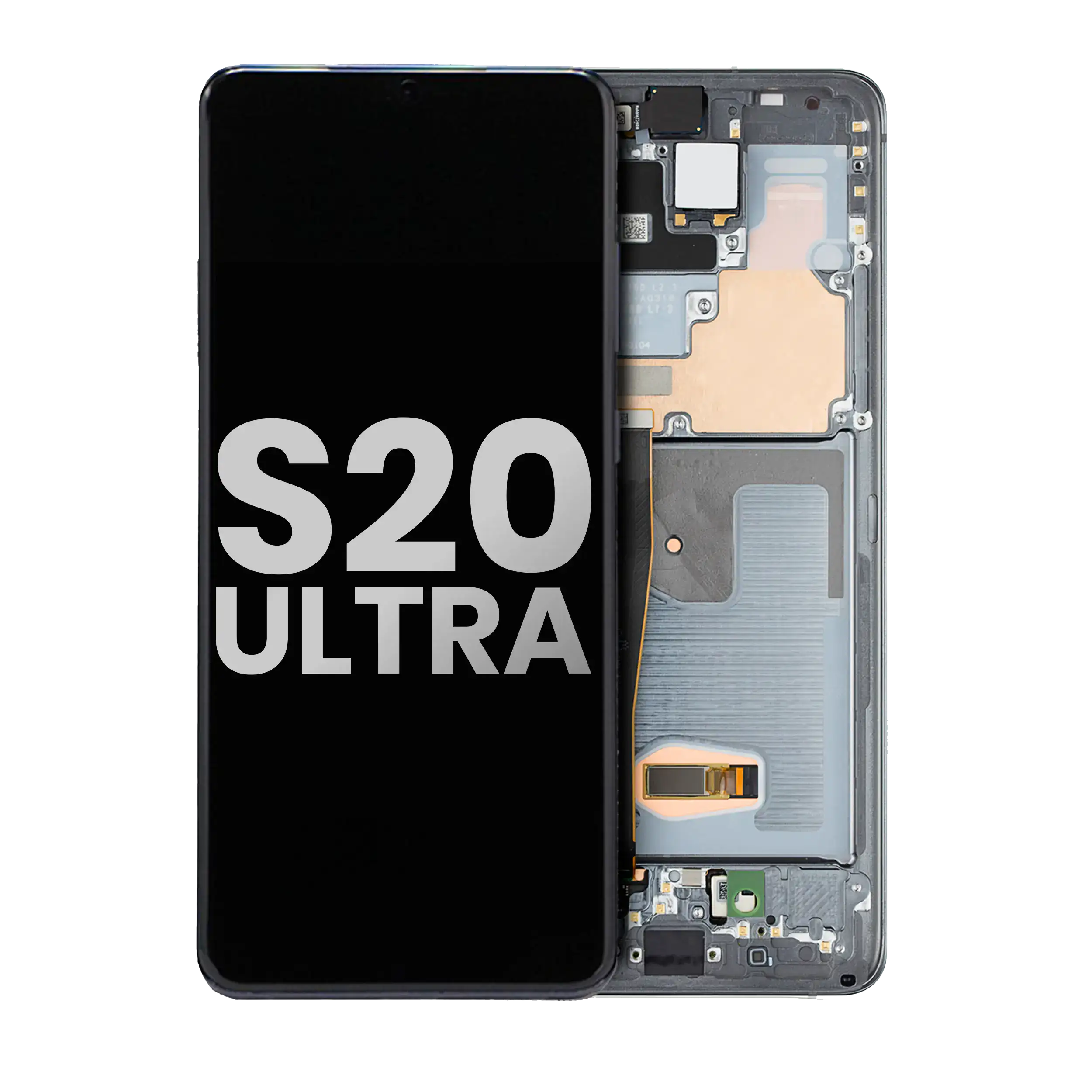 Oled Assembly With Frame Compatible For Samsung Galaxy S20 Ultra 5G (Used Pull: Grade B/C) (Cosmic Gray)