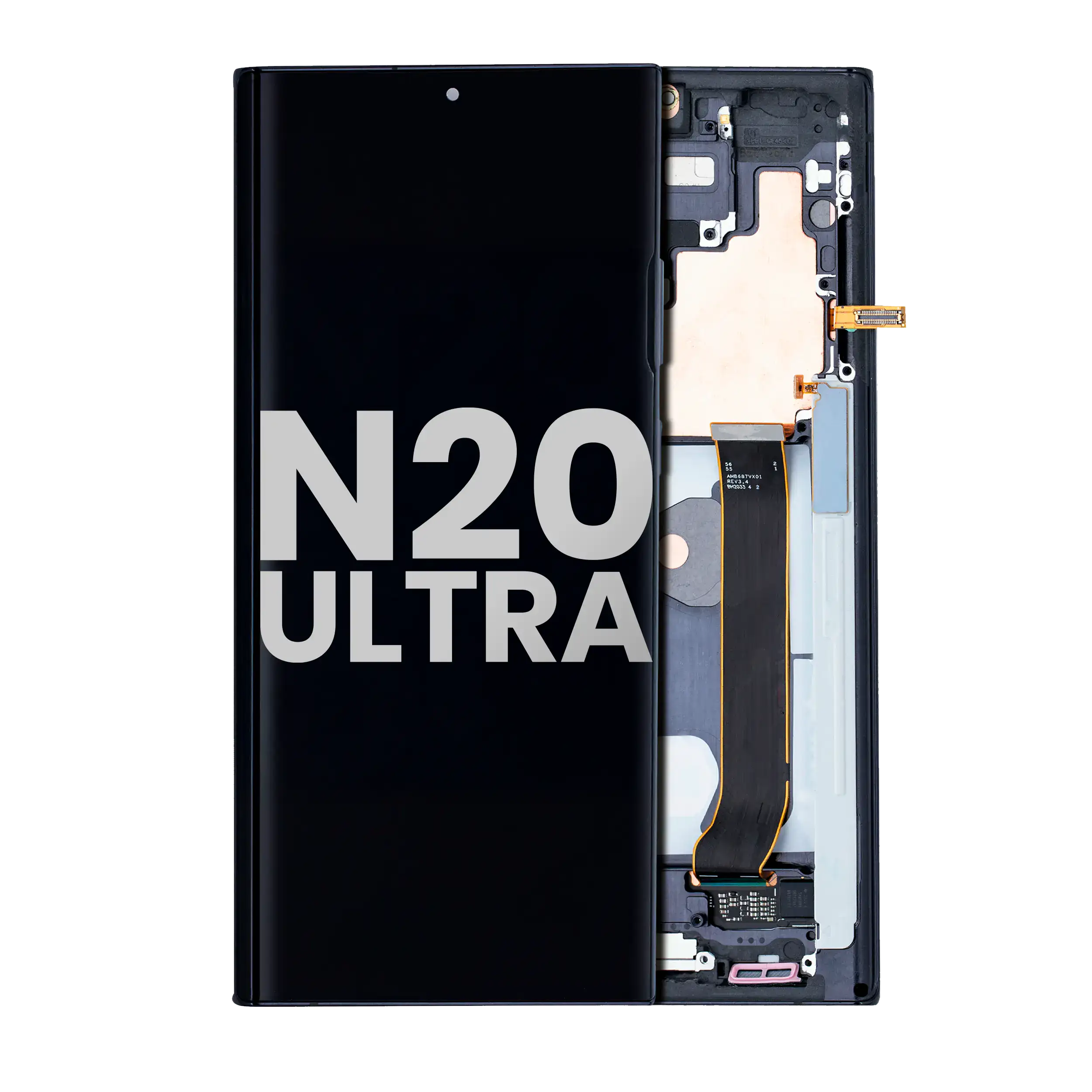 Oled Assembly With Frame Compatible For Samsung Galaxy Note 20 Ultra 5G (Used  Pull: Grade B/C) (Mystic Black)