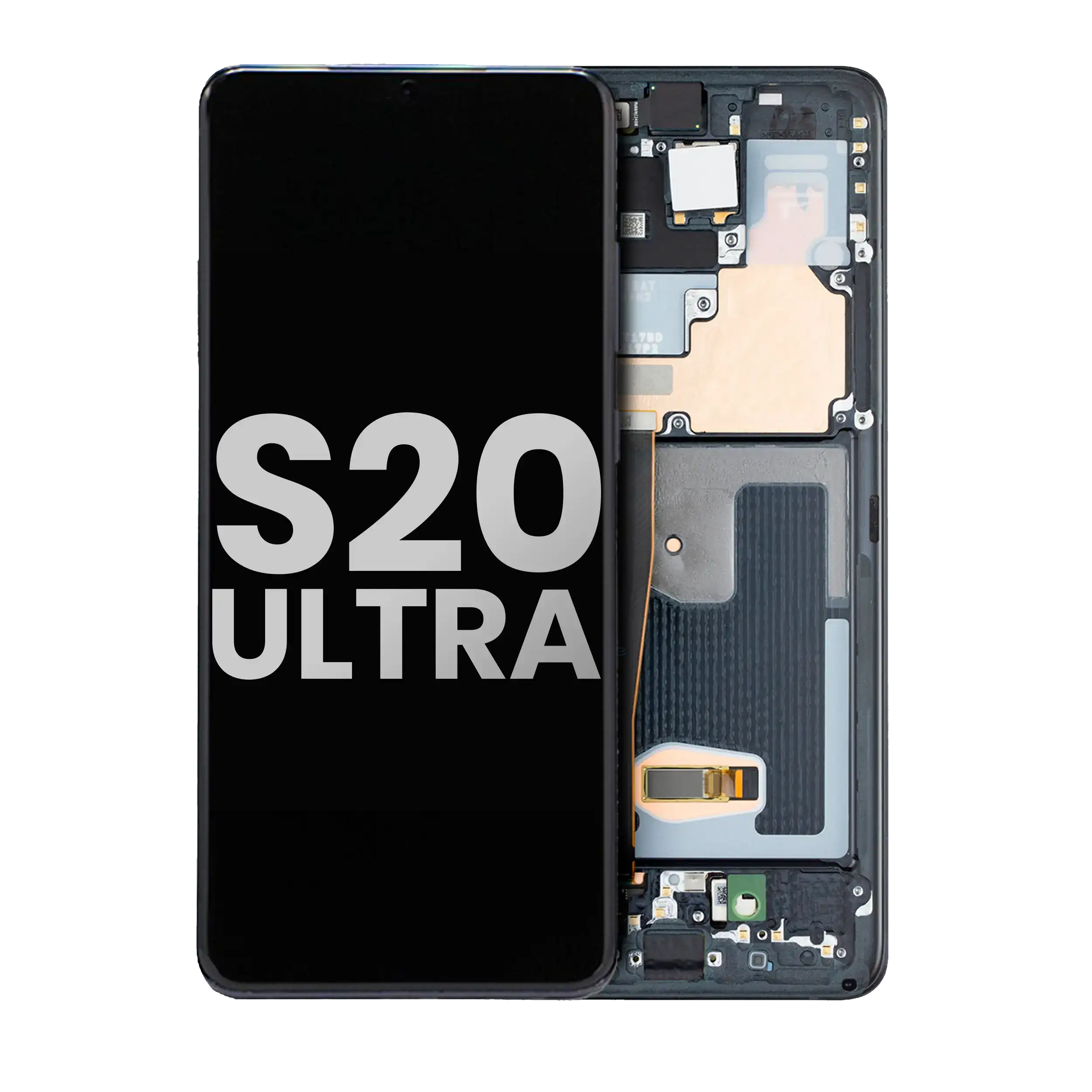 Oled Assembly With Frame Compatible For Samsung Galaxy S20 Ultra 5G (Used Pull: Grade B/C) (Cosmic Black)