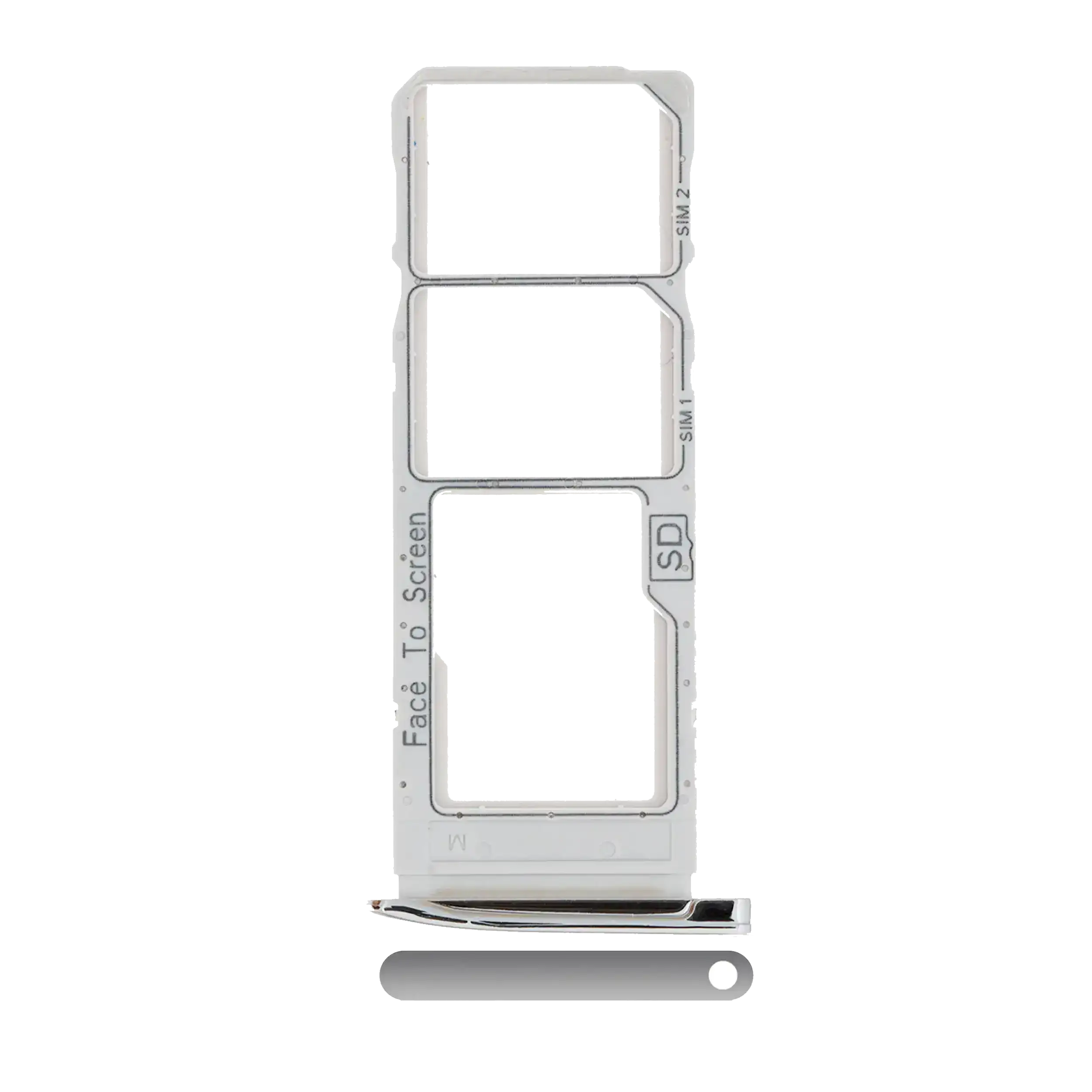 Dual Sim Card Tray Compatible For Motorola Moto G7 (Xt1962 / 2019) / G7 Plus (Xt1965-2 / 2019) (Silver)