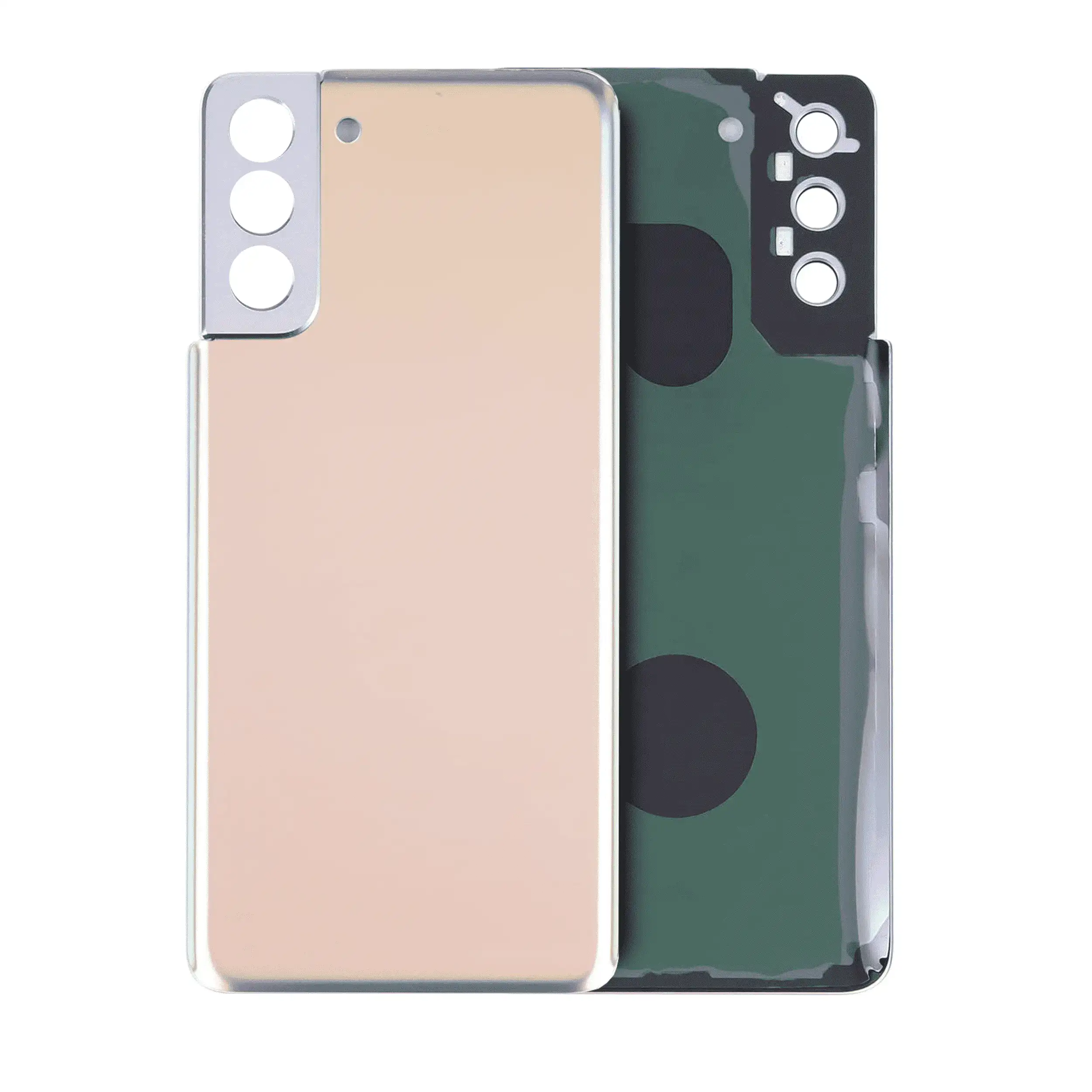 Back Cover Glass With Adhesive Compatible For Samsung Galaxy S21 Plus 5G (Service Pack) (Pink Gold)