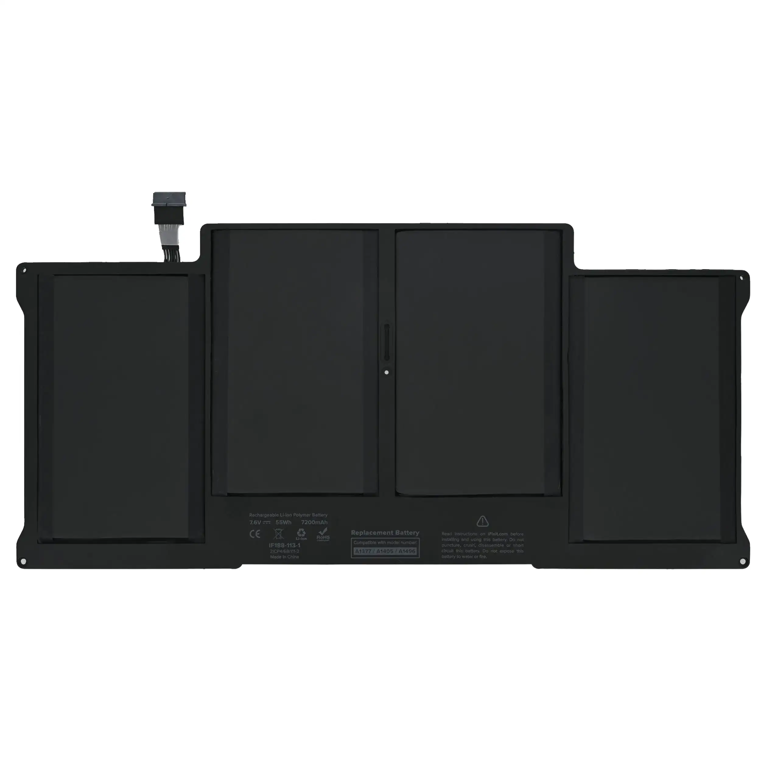 Battery (A1496) Compatible For Macbook Air 13" (A1466 / Mid 2012 / A1405 / Mid 2013 / Early 2014 / Early 2015 / Mid 2017) (Aftermarket)