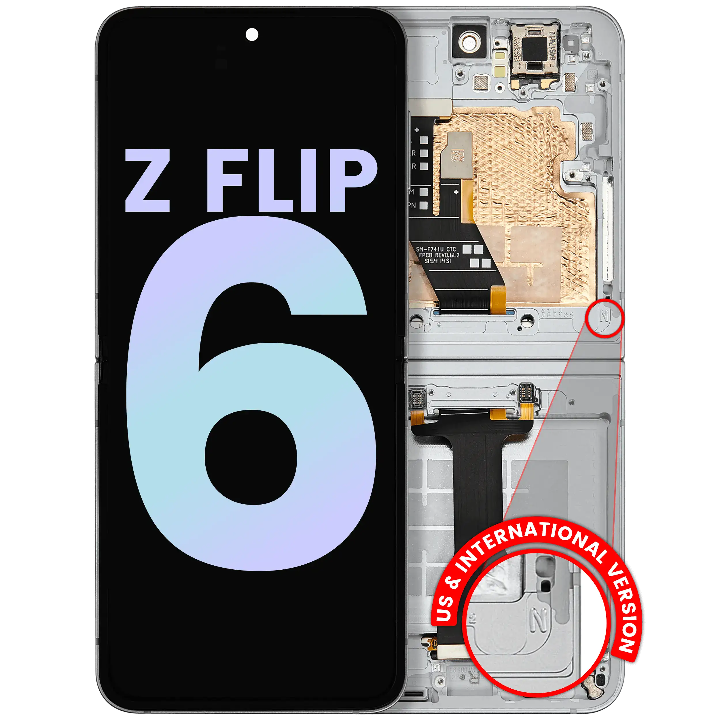 Inner OLED Assembly With Frame For Samsung Galaxy Z Flip 6 5G (US