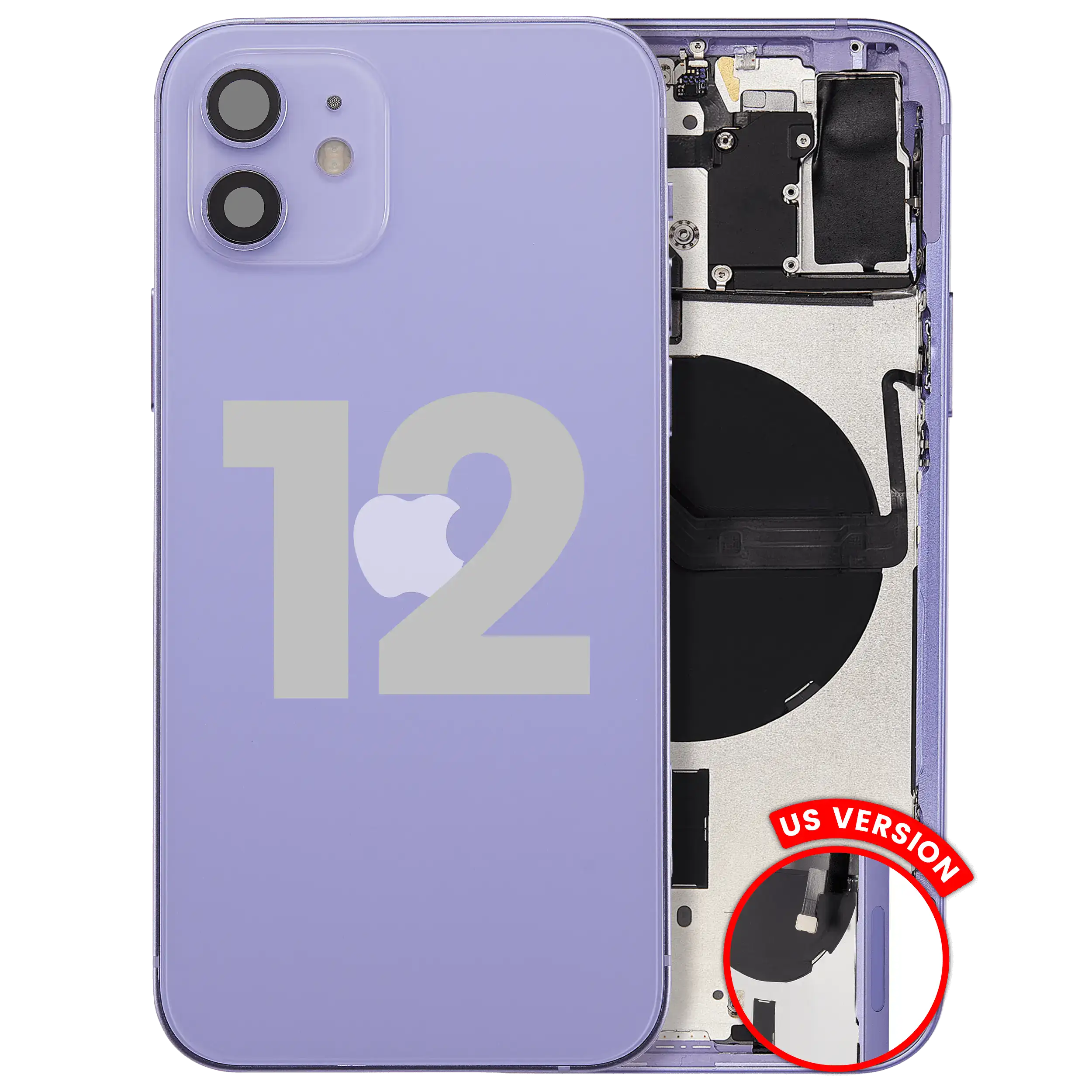 Back Housing W/ Small Parts For iPhone 12 (US Version) (Used OEM