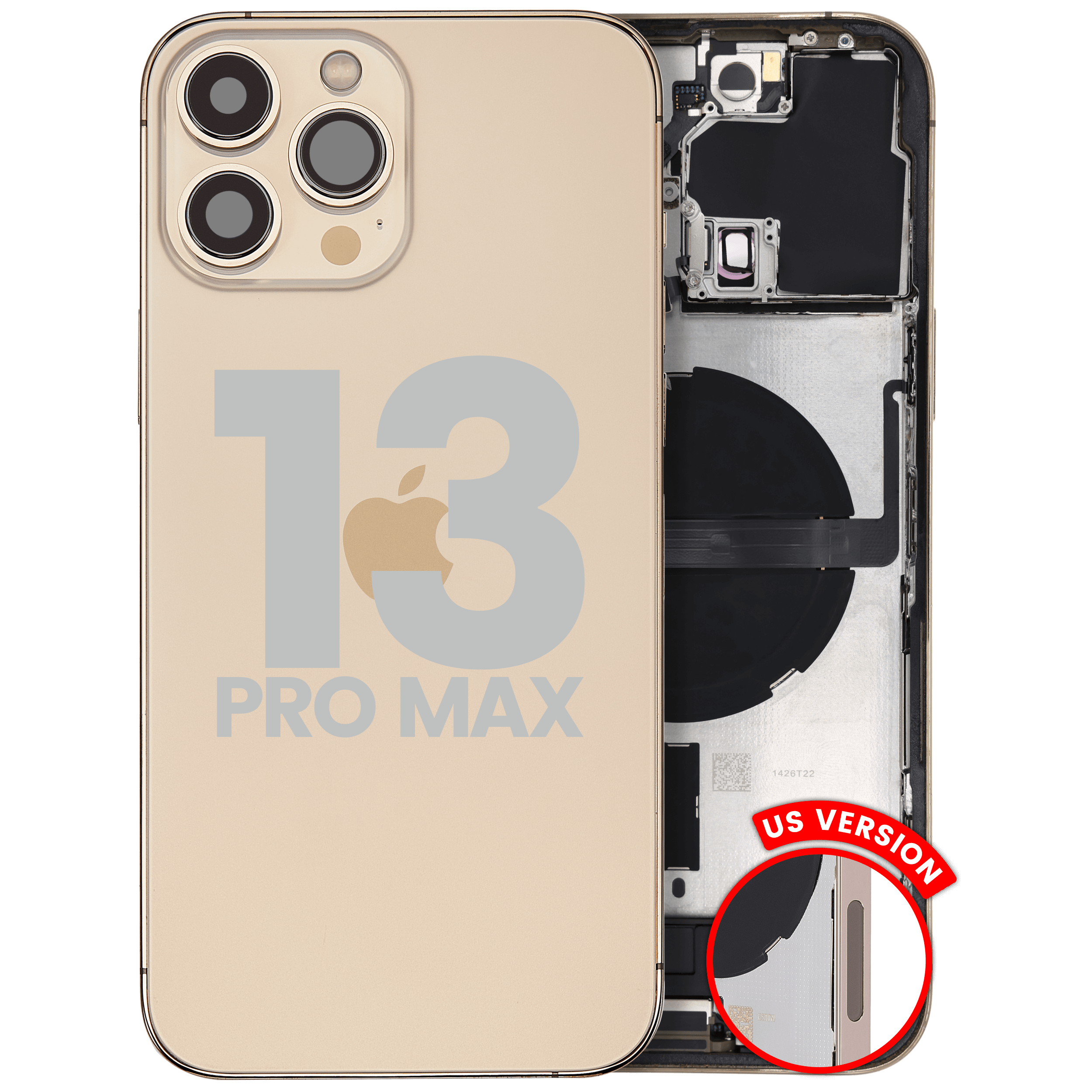 Back Housing W/ Charging Port Flex & Small Parts For iPhone 13 Pro