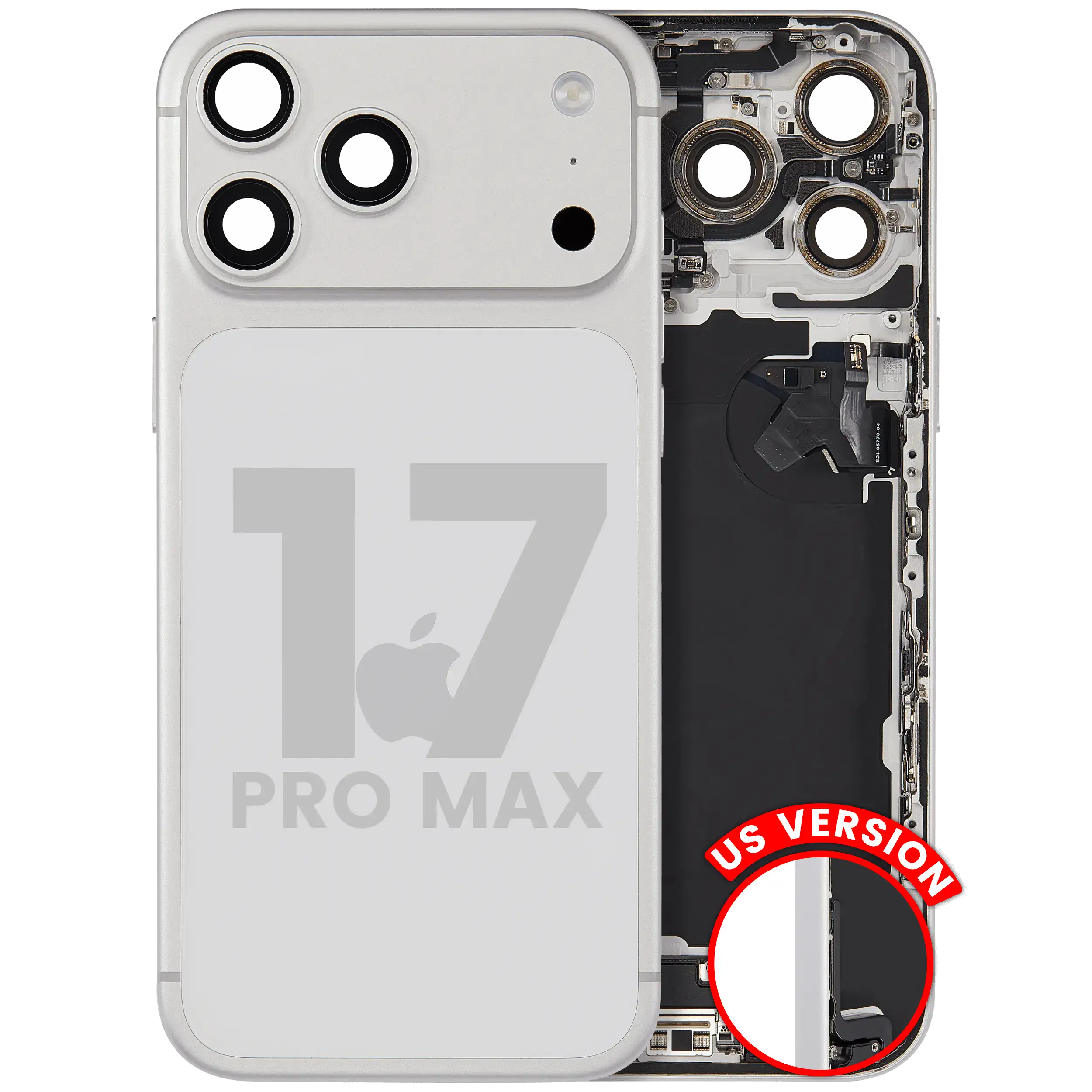Back Housing W/ Charging Port Flex & Small Parts For iPhone 17 Pro