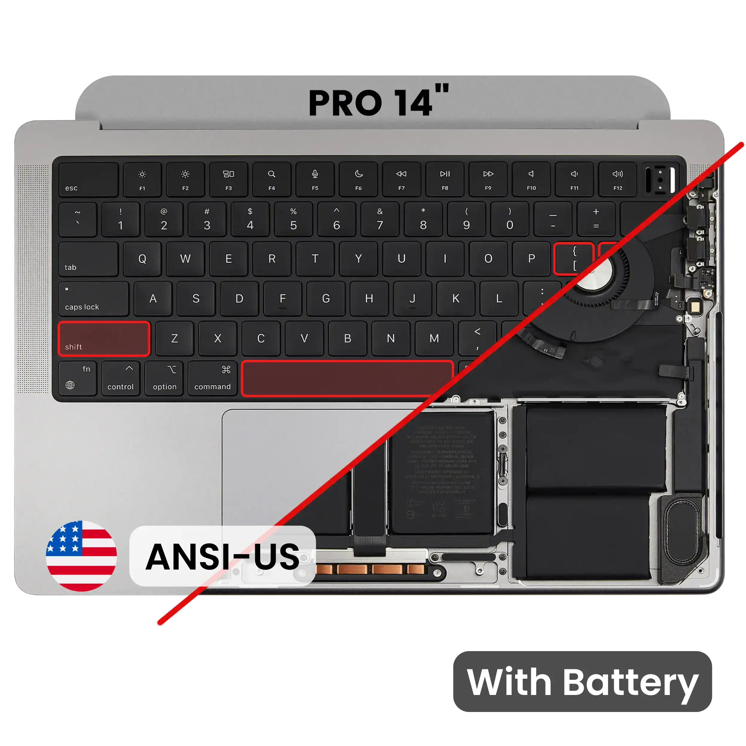 Top Case With Keyboard For MacBook Pro 14