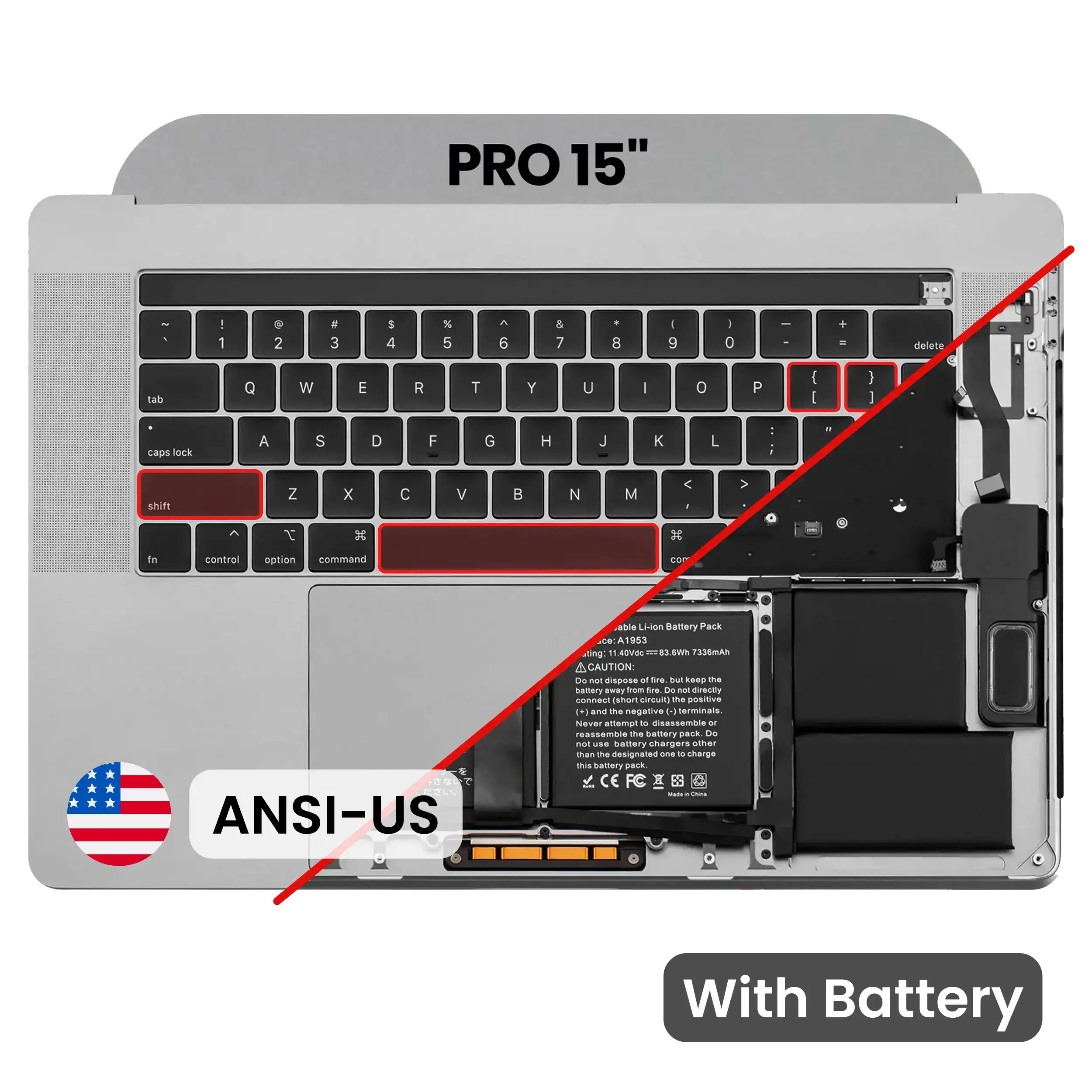 Top Case Assembly (With Battery And Keyboard) For MacBook Pro 15