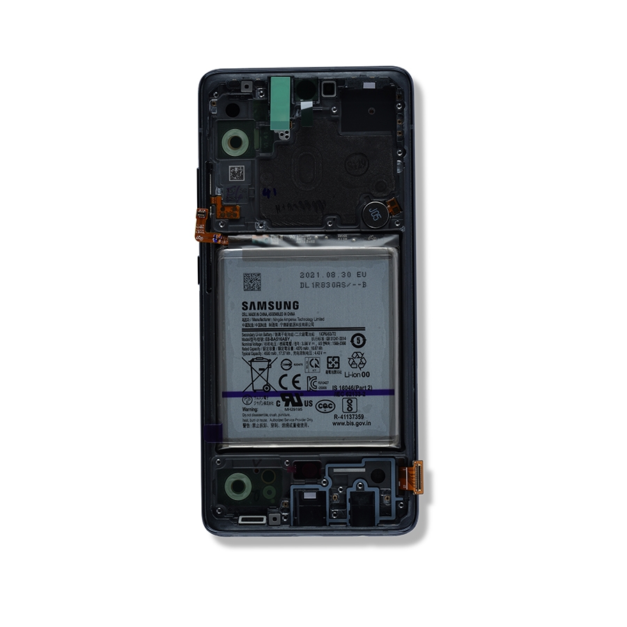 Oled Assembly With Frame Compatible For Samsung Galaxy A51 5G (A516 / 2020) (Non-Verizon 5G Uw Frame) (Service Pack) (Prism Cube Black)