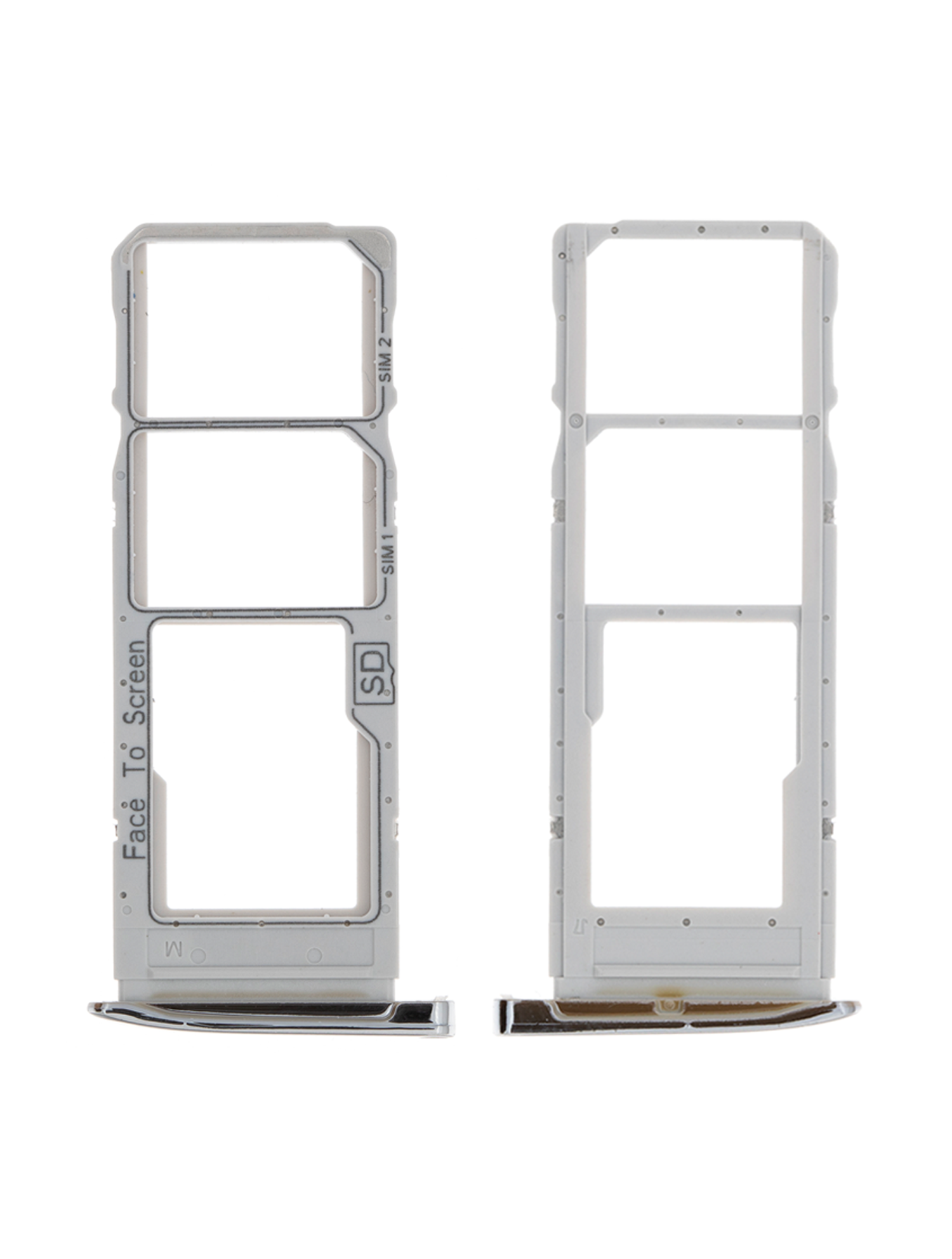 Dual Sim Card Tray Compatible For Motorola Moto G7 (Xt1962 / 2019) / G7 Plus (Xt1965-2 / 2019) (Silver)